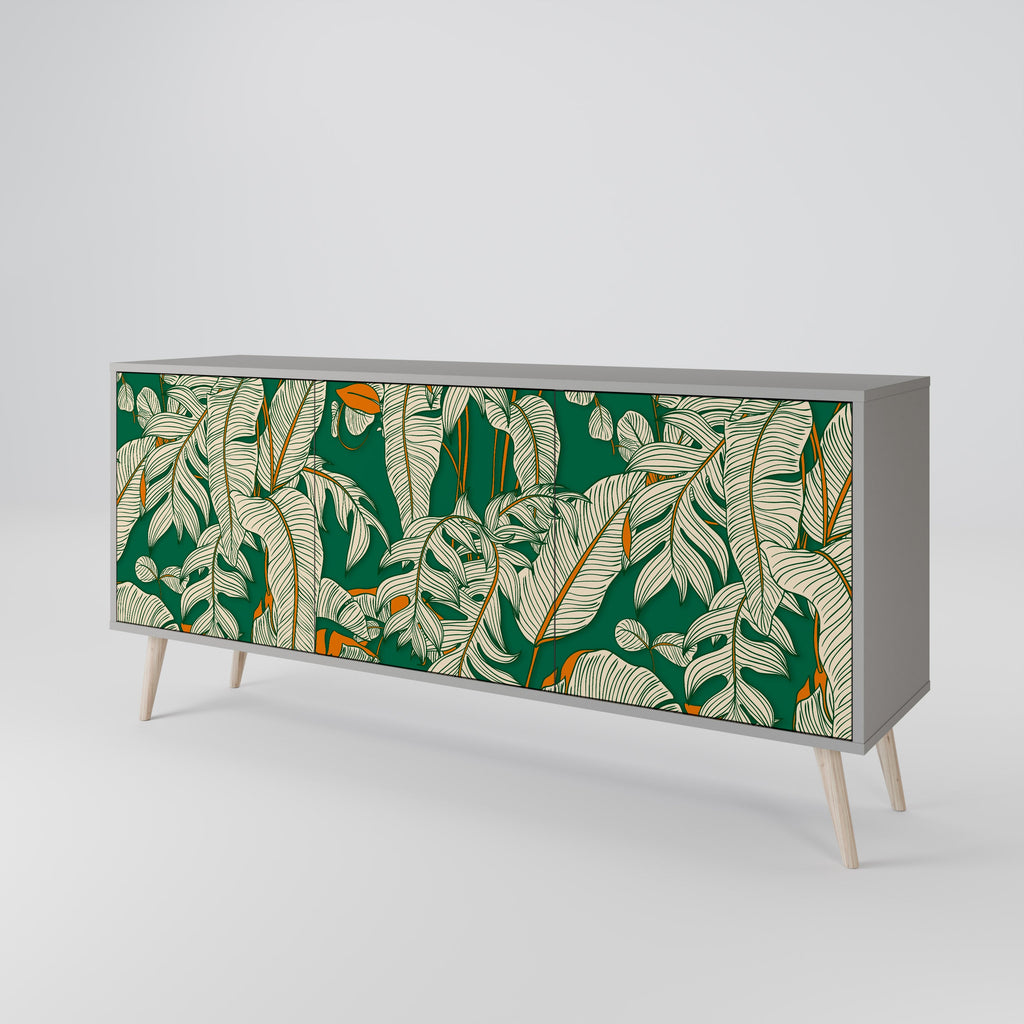 Buffet 3 portes VERDANT PLEASURES finition grise