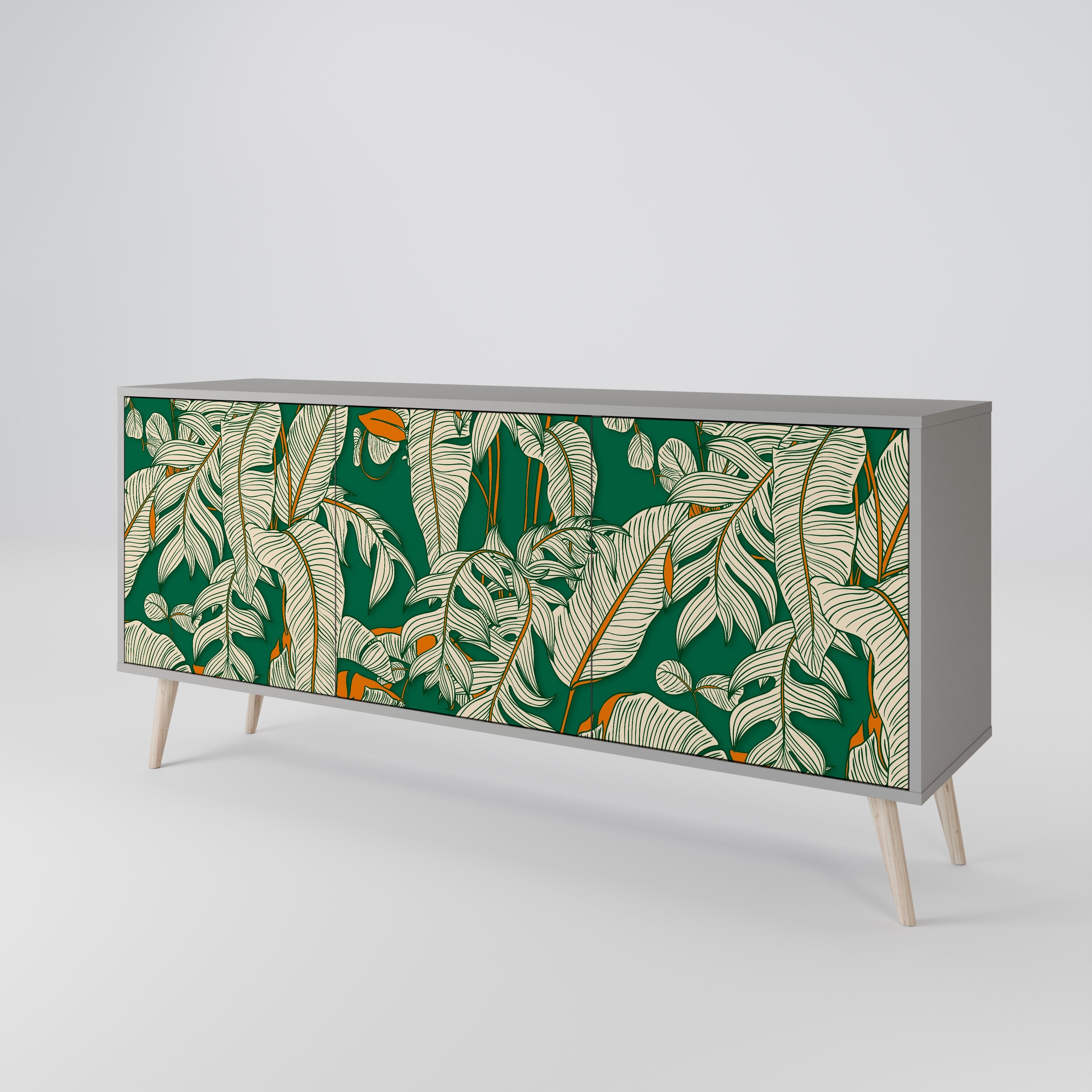 Buffet 3 portes VERDANT PLEASURES finition grise
