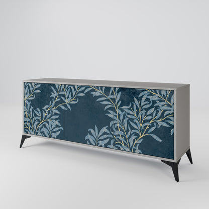 BLUE LEAVES 3-Door Sideboard