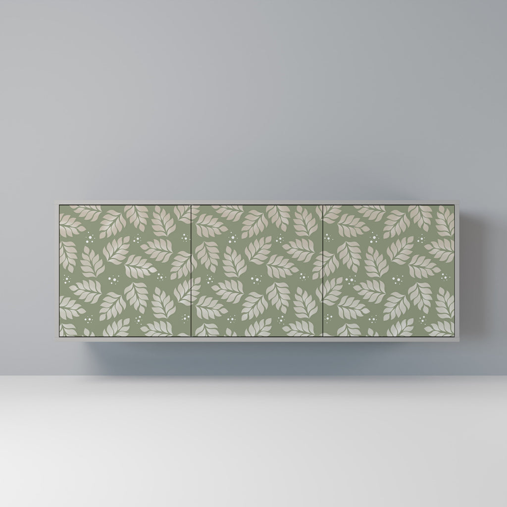 Buffet 3 portes LEAVES ON GREEN, finition grise