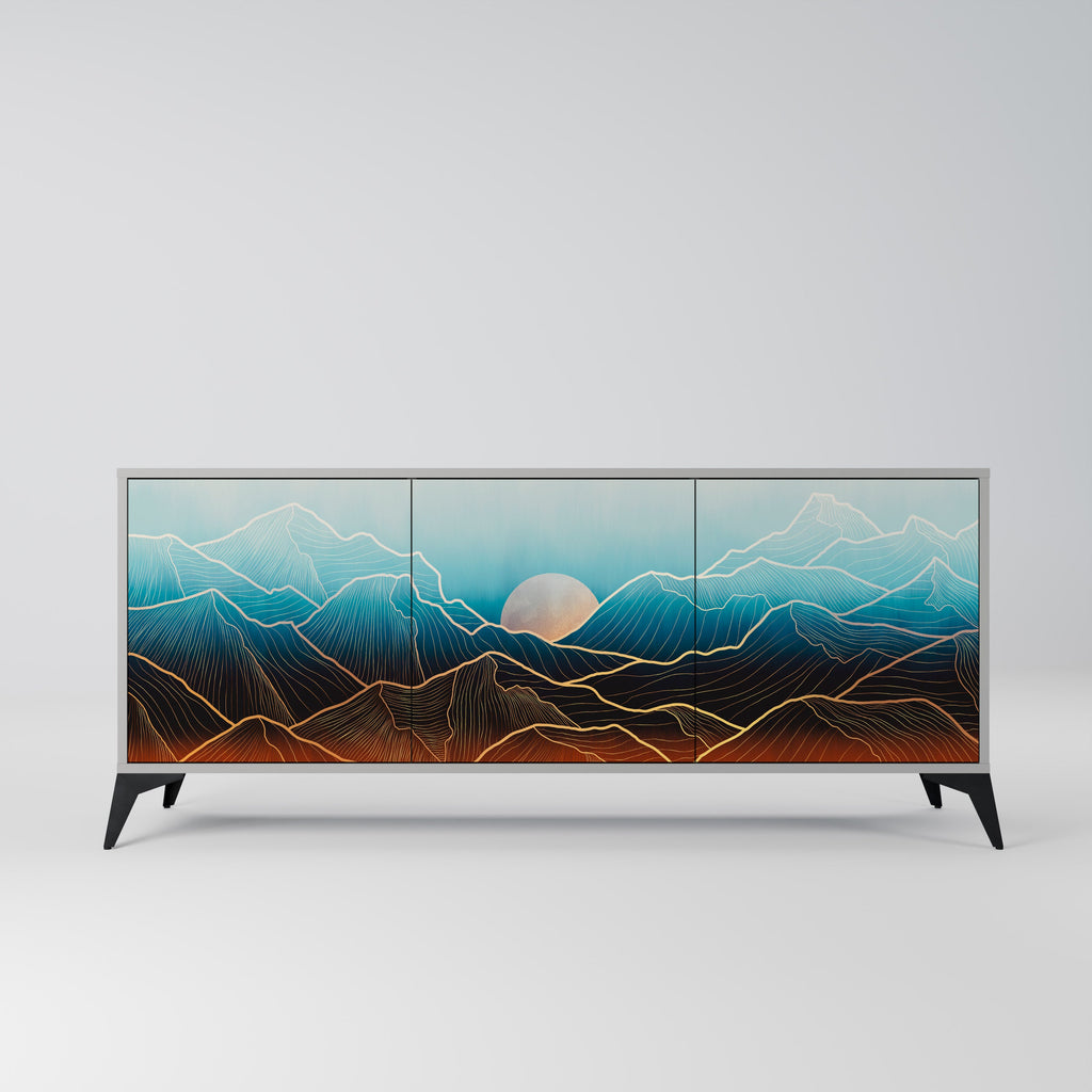 Buffet 3 portes LUNAR SECRETS en finition grise