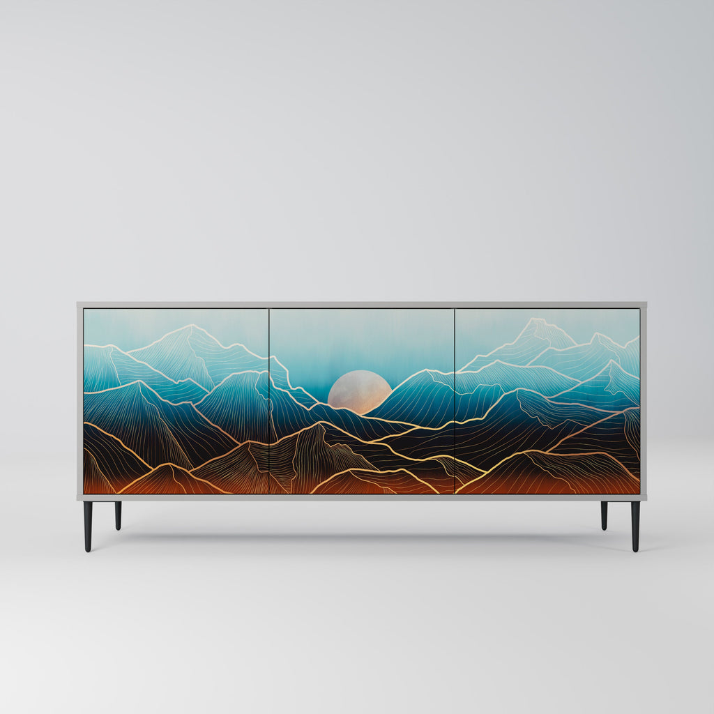 Buffet 3 portes LUNAR SECRETS en finition grise