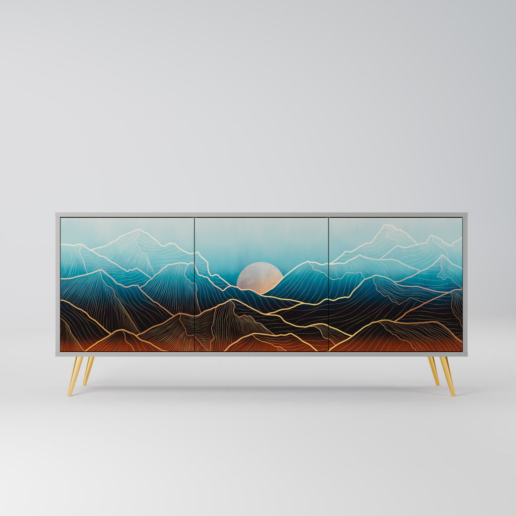 Buffet 3 portes LUNAR SECRETS en finition grise