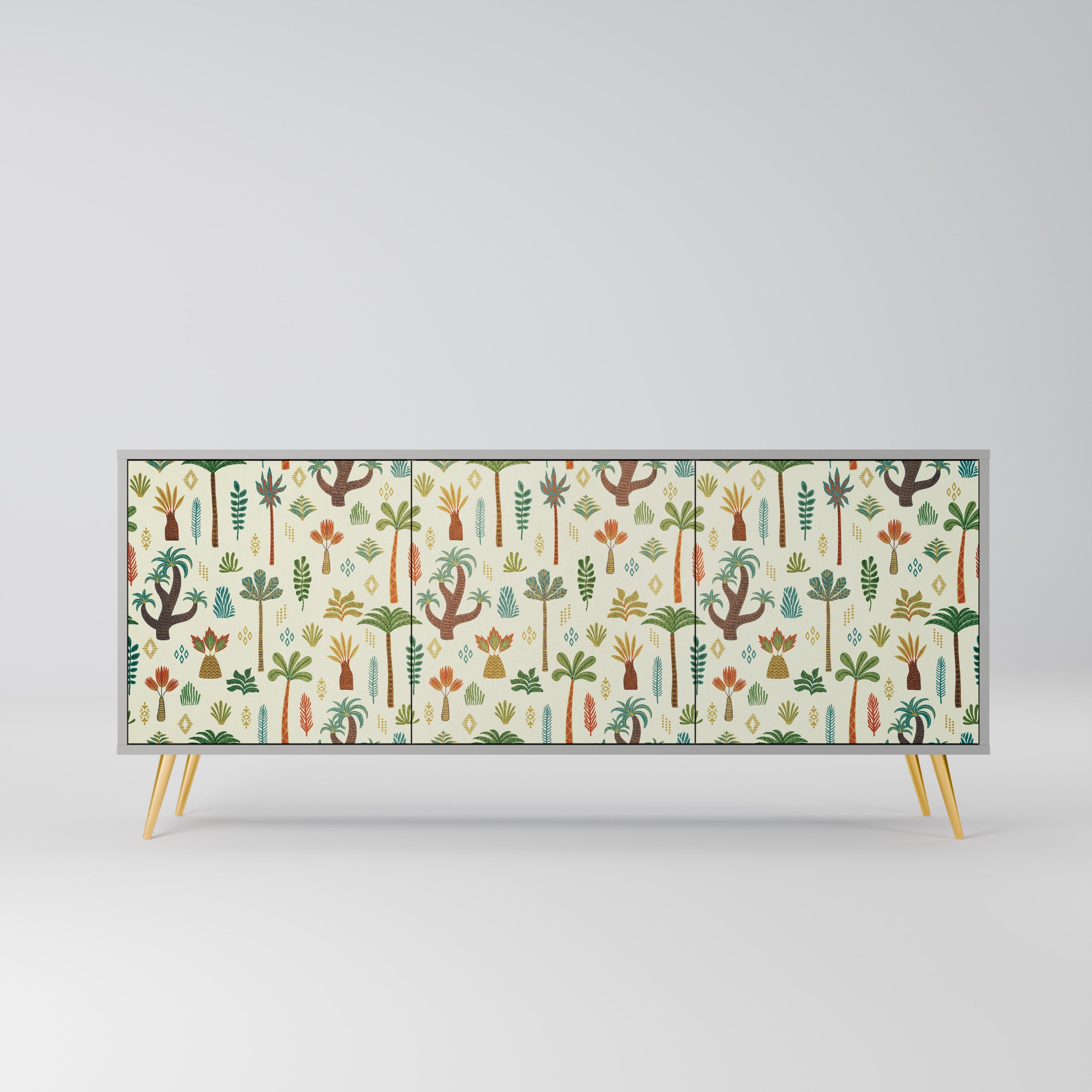 Buffet 3 portes PALM SPRING finition grise