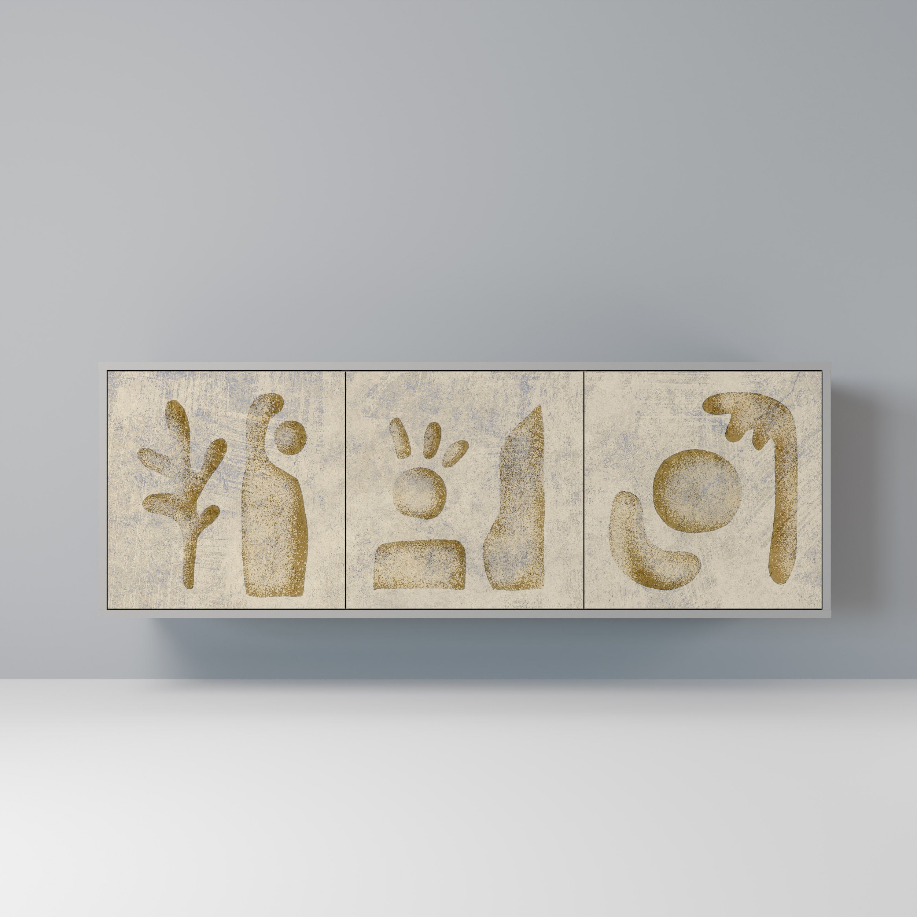 Buffet 3 portes SAND SCULPTURES finition grise