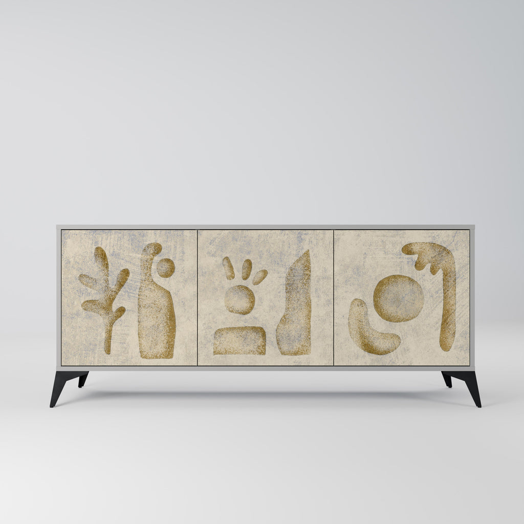 Buffet 3 portes SAND SCULPTURES finition grise