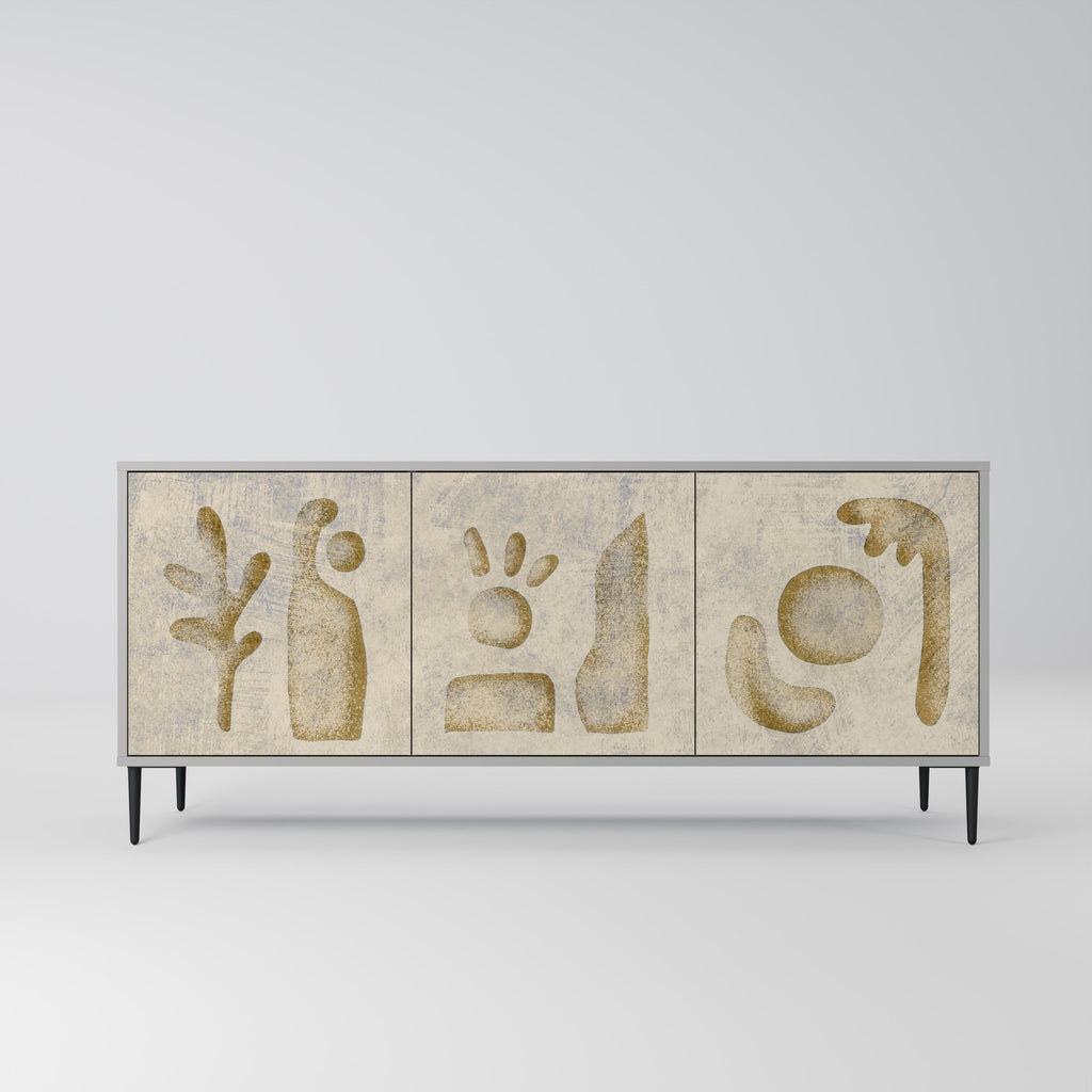 Buffet 3 portes SAND SCULPTURES finition grise