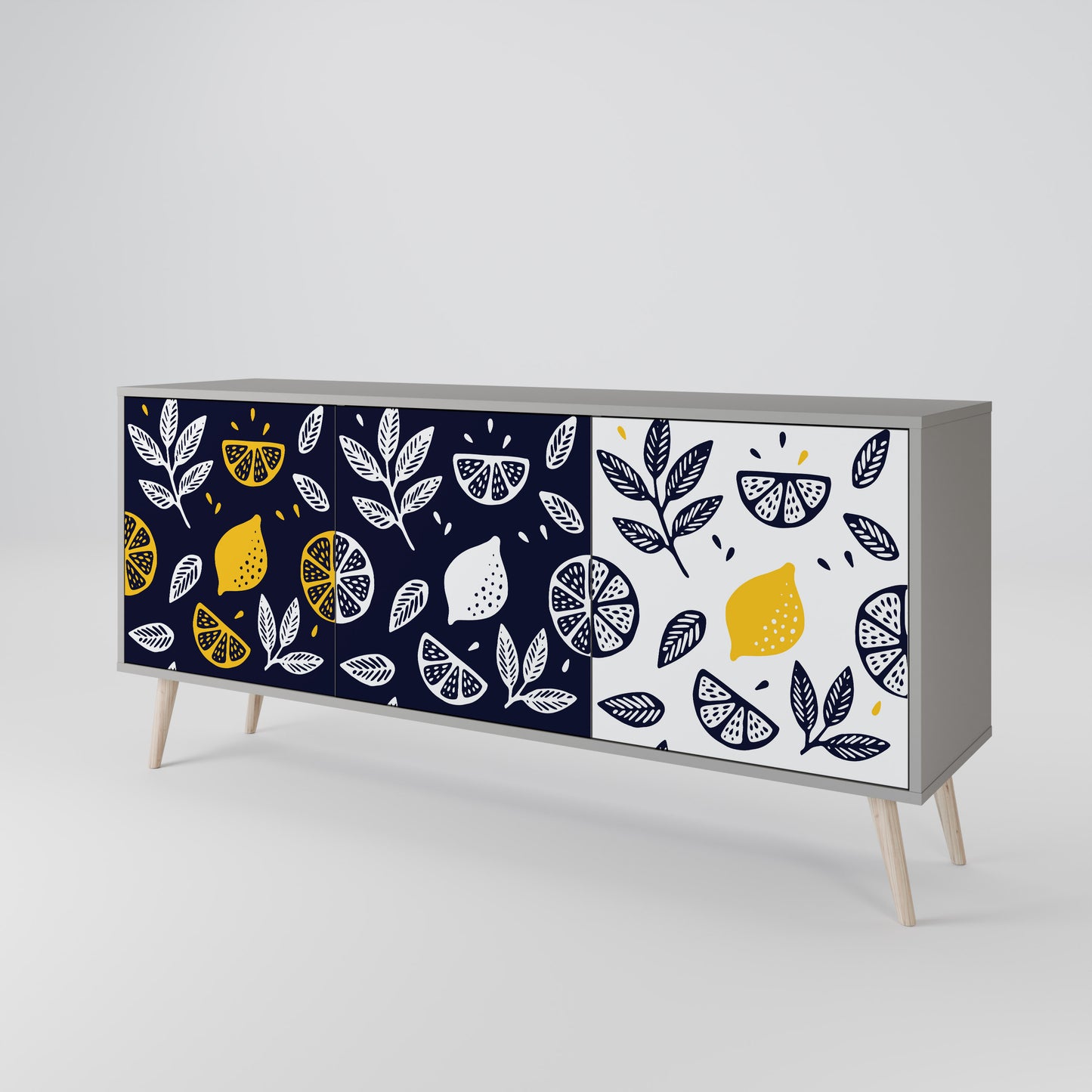 CITRUS BLACK AND WHITE 3-Door Sideboard