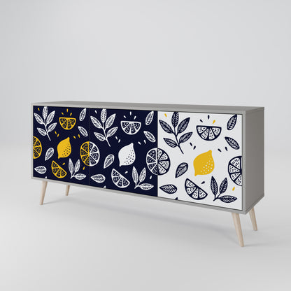 CITRUS BLACK AND WHITE 3-Door Sideboard