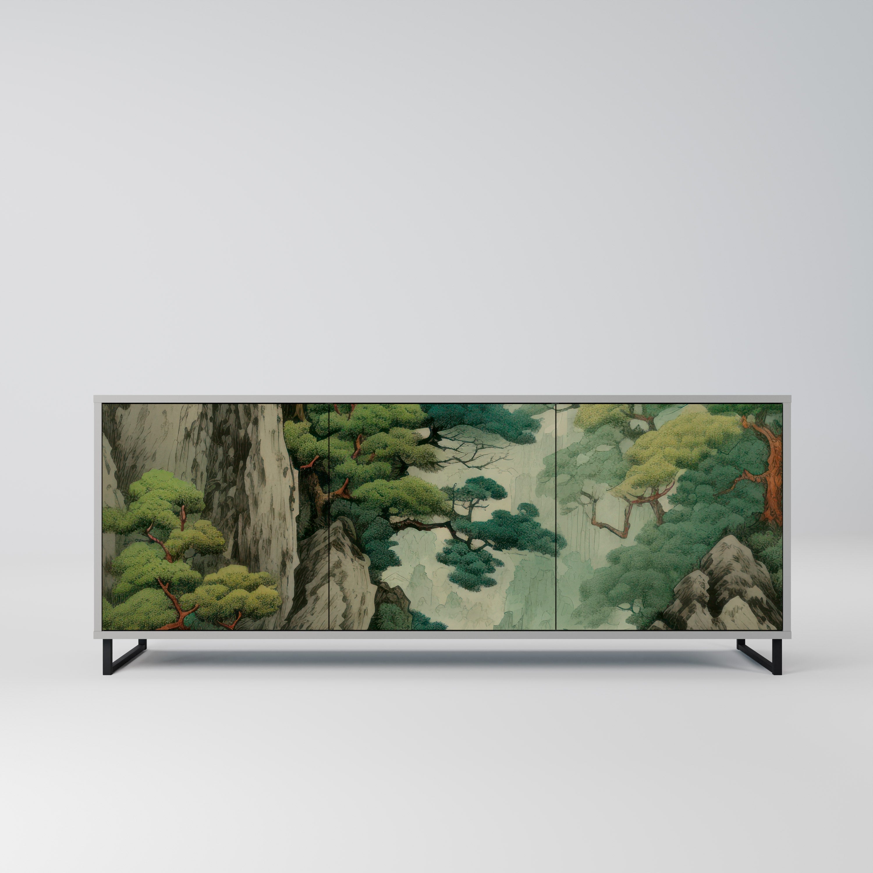 Buffet 3 portes VERDURE ABYSS finition grise