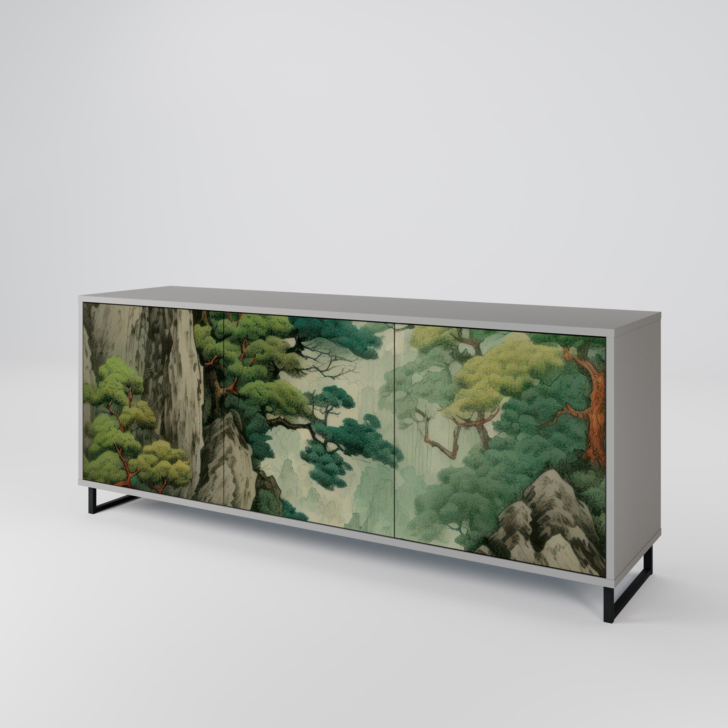 Buffet 3 portes VERDURE ABYSS finition grise