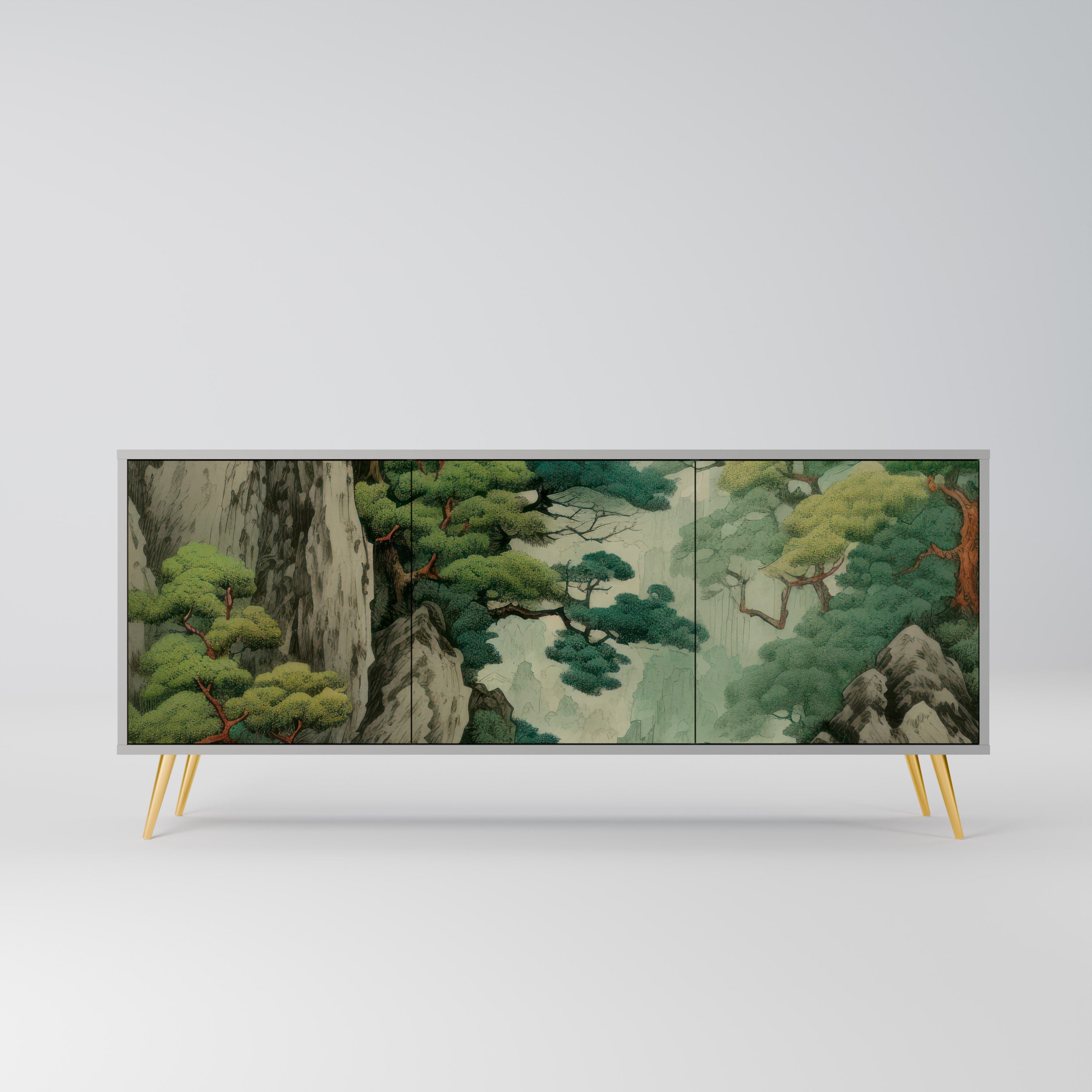 Buffet 3 portes VERDURE ABYSS finition grise