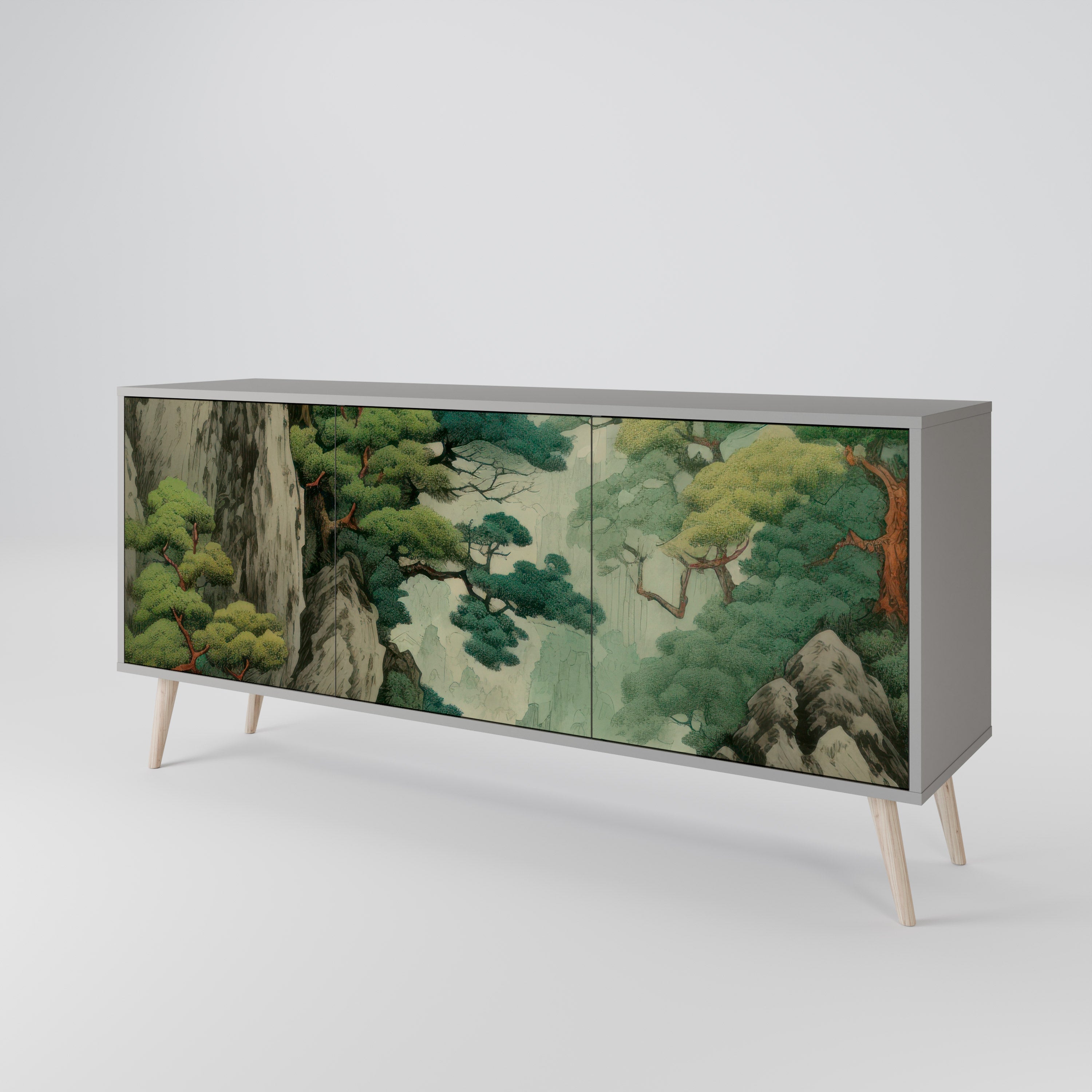 Buffet 3 portes VERDURE ABYSS finition grise