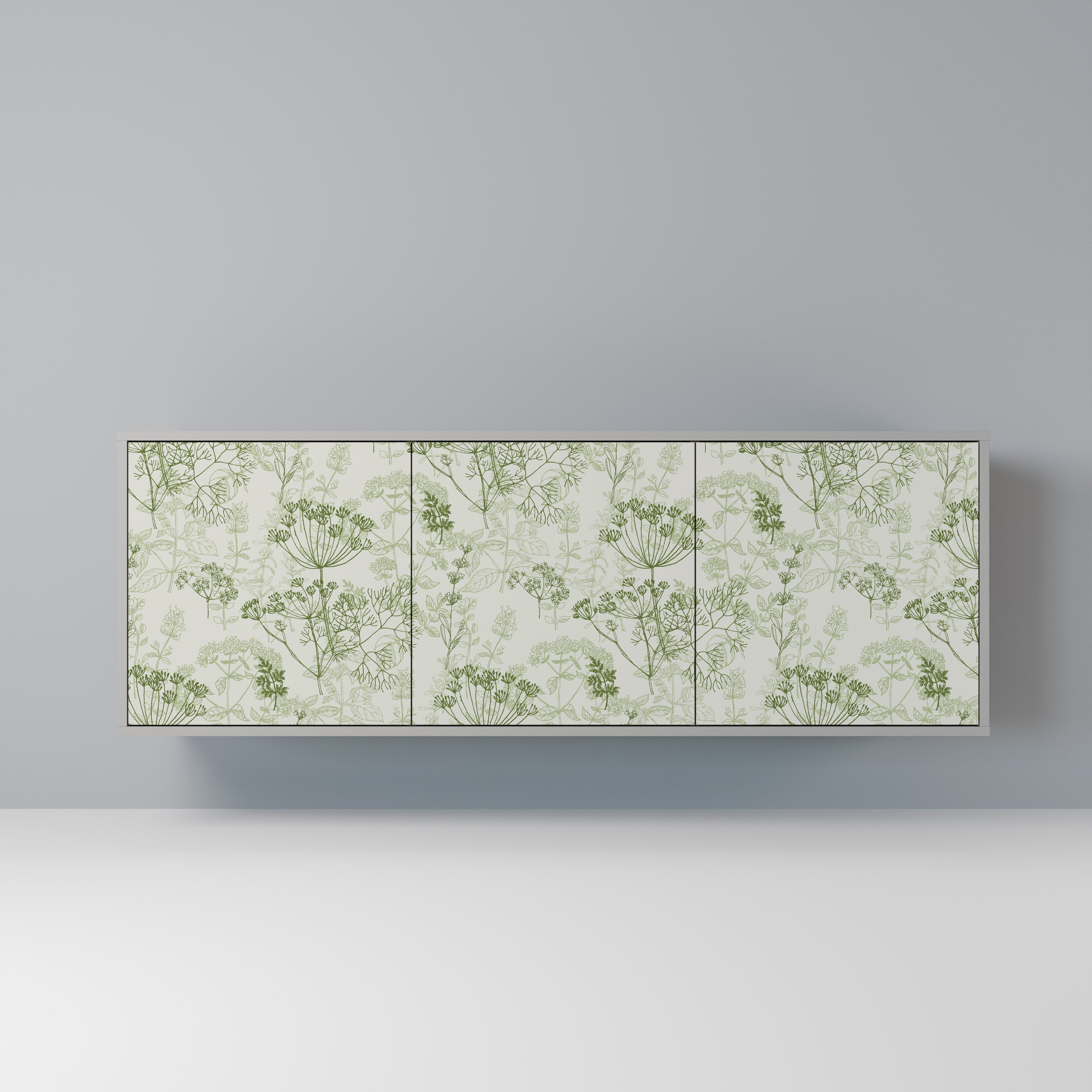 Buffet 3 portes à baldaquin FENNEL, finition grise