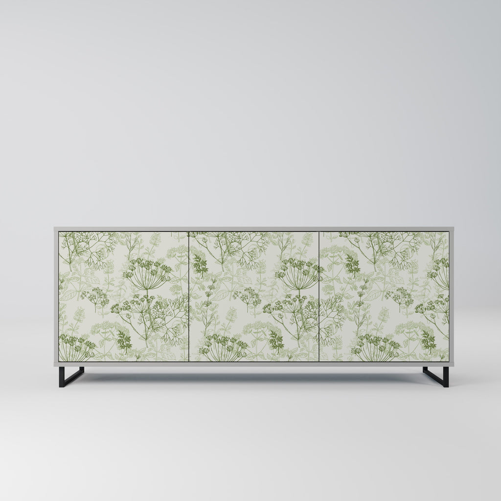 Buffet 3 portes à baldaquin FENNEL, finition grise