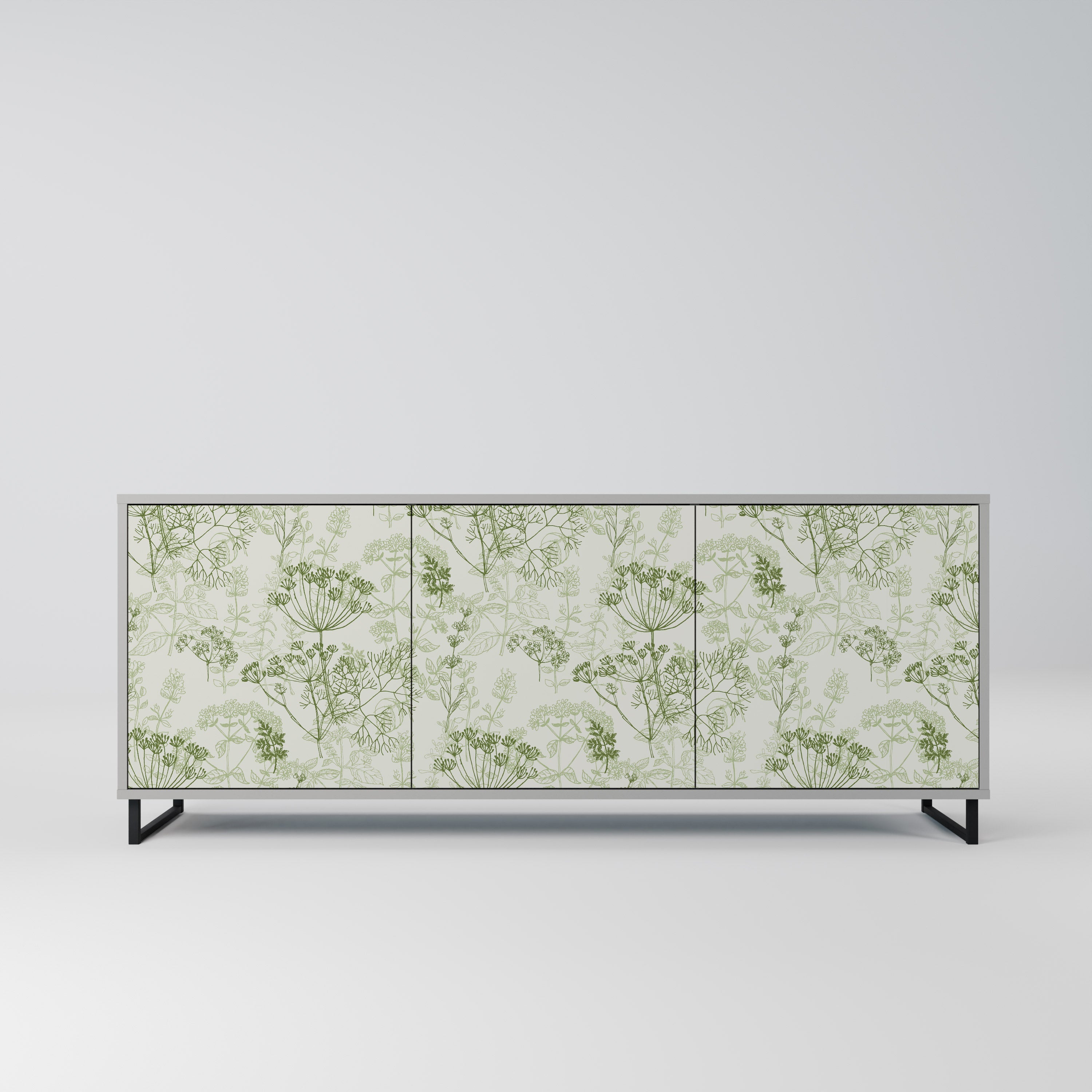 Buffet 3 portes à baldaquin FENNEL, finition grise