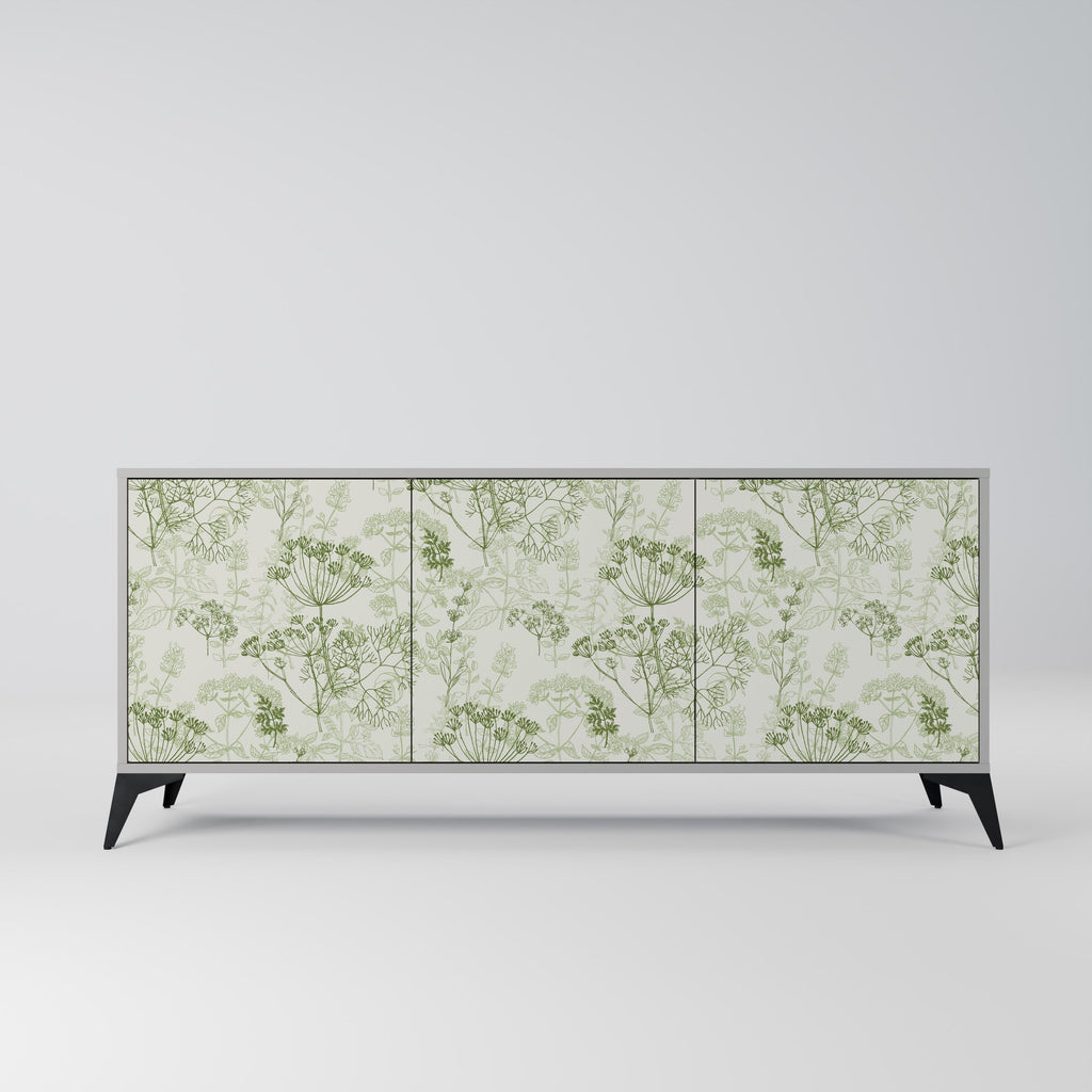 Buffet 3 portes à baldaquin FENNEL, finition grise