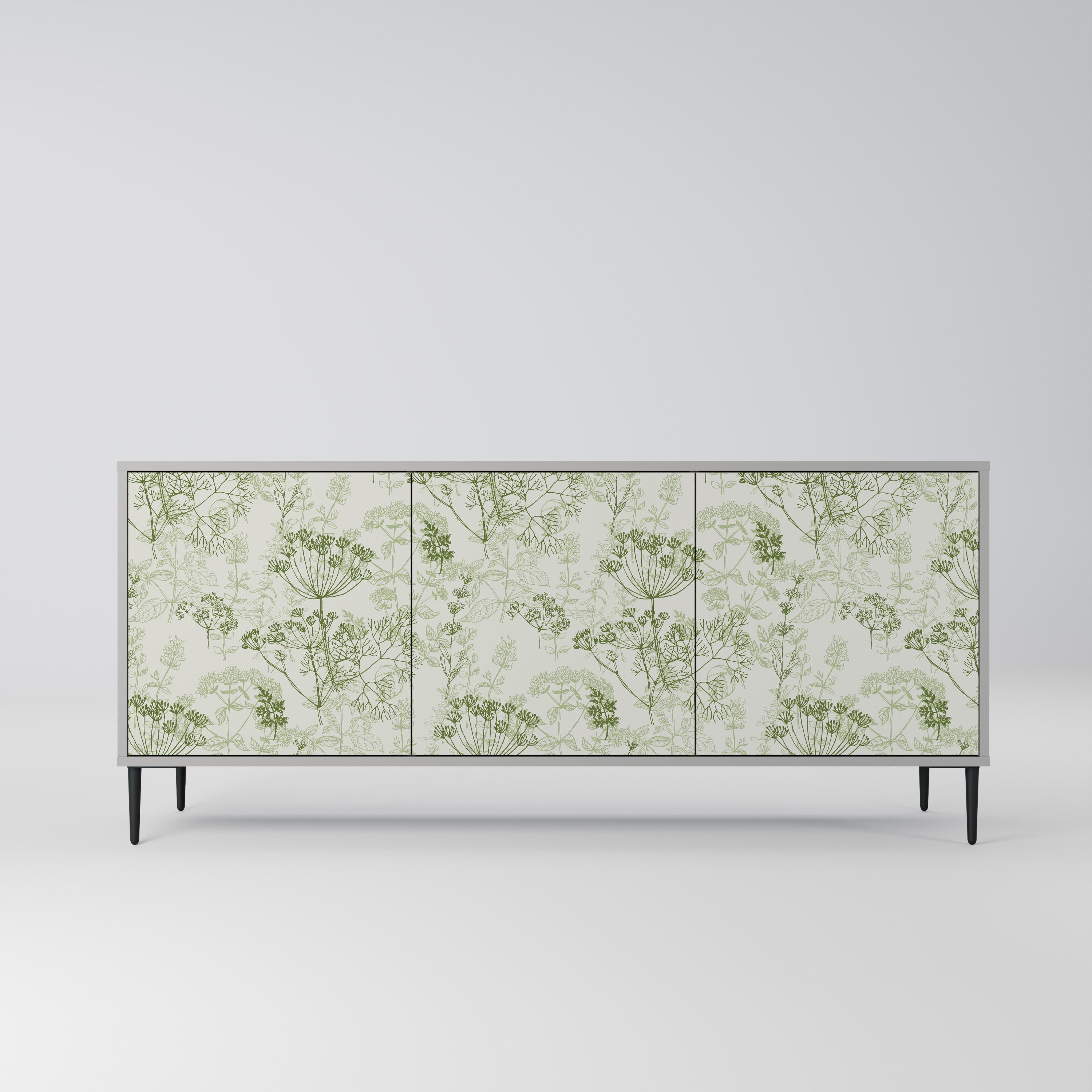 Buffet 3 portes à baldaquin FENNEL, finition grise