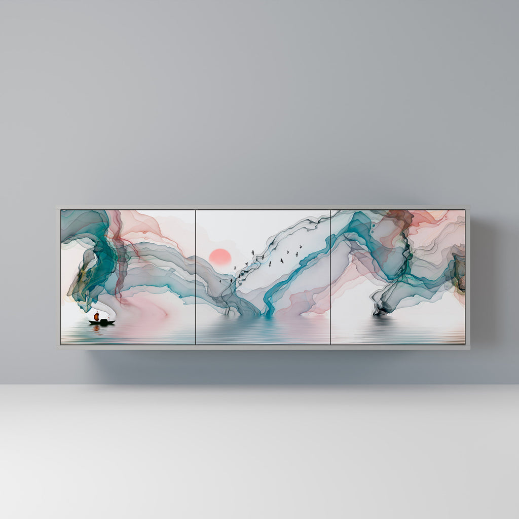 Buffet 3 portes VELVET CROSSING finition grise