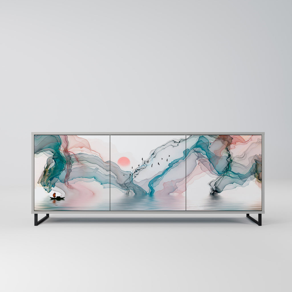 Buffet 3 portes VELVET CROSSING finition grise