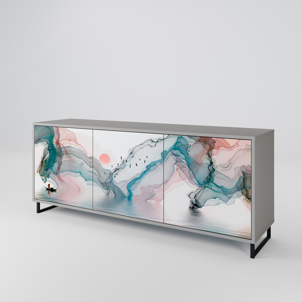 Buffet 3 portes VELVET CROSSING finition grise