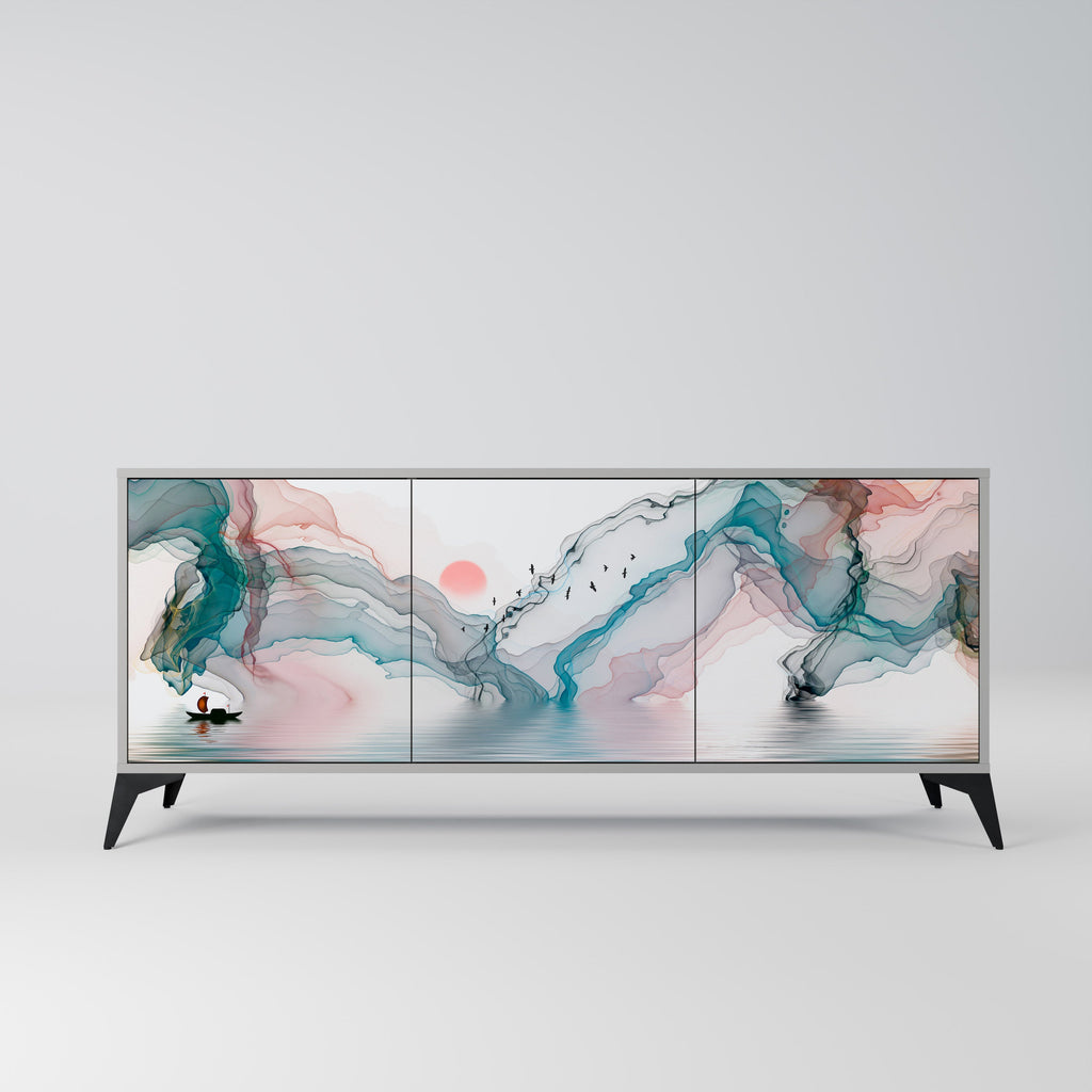 Buffet 3 portes VELVET CROSSING finition grise