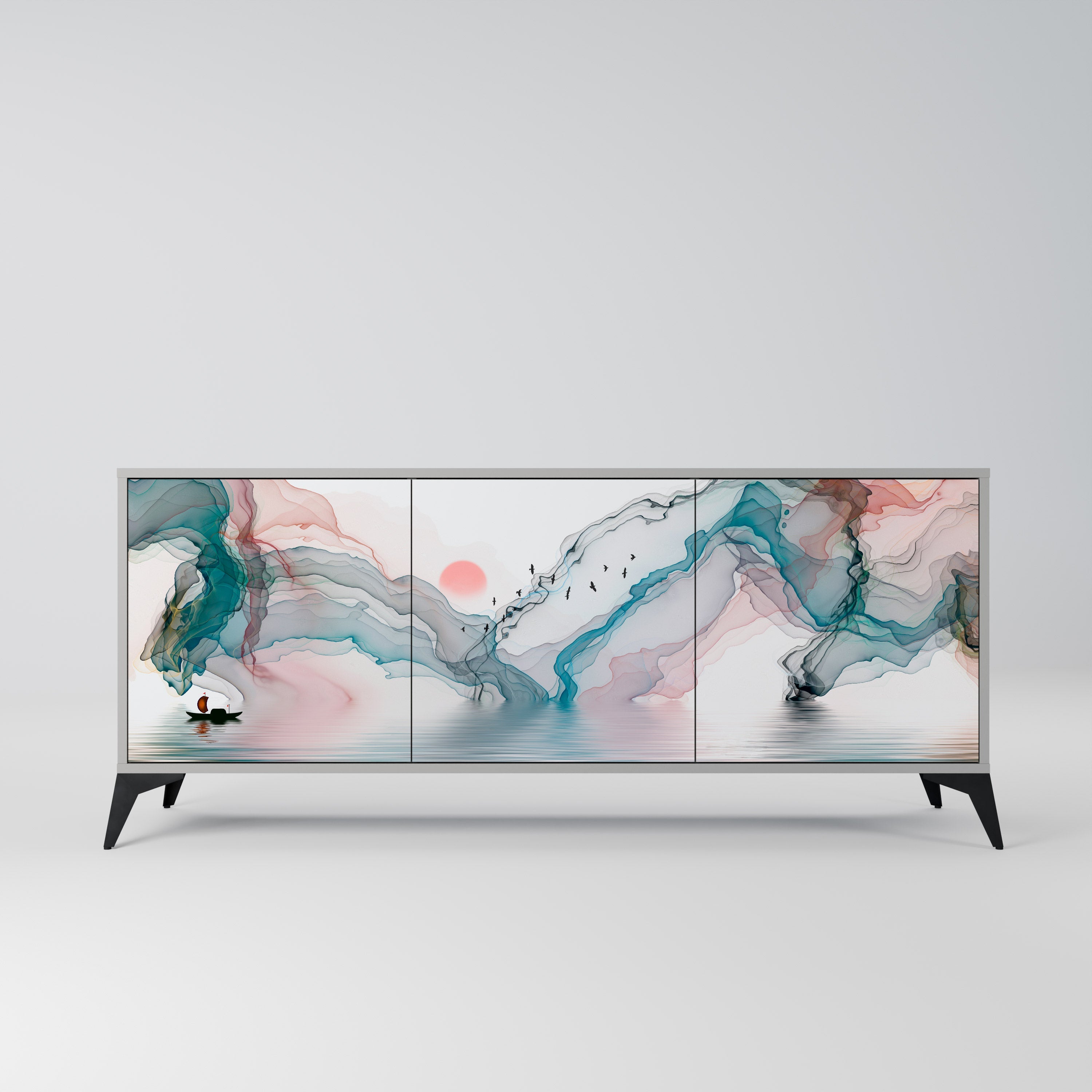 Buffet 3 portes VELVET CROSSING finition grise