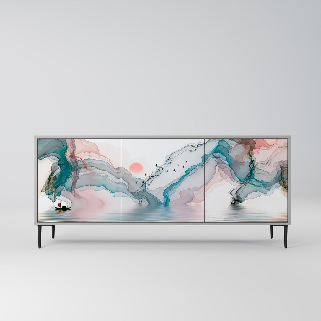 Buffet 3 portes VELVET CROSSING finition grise