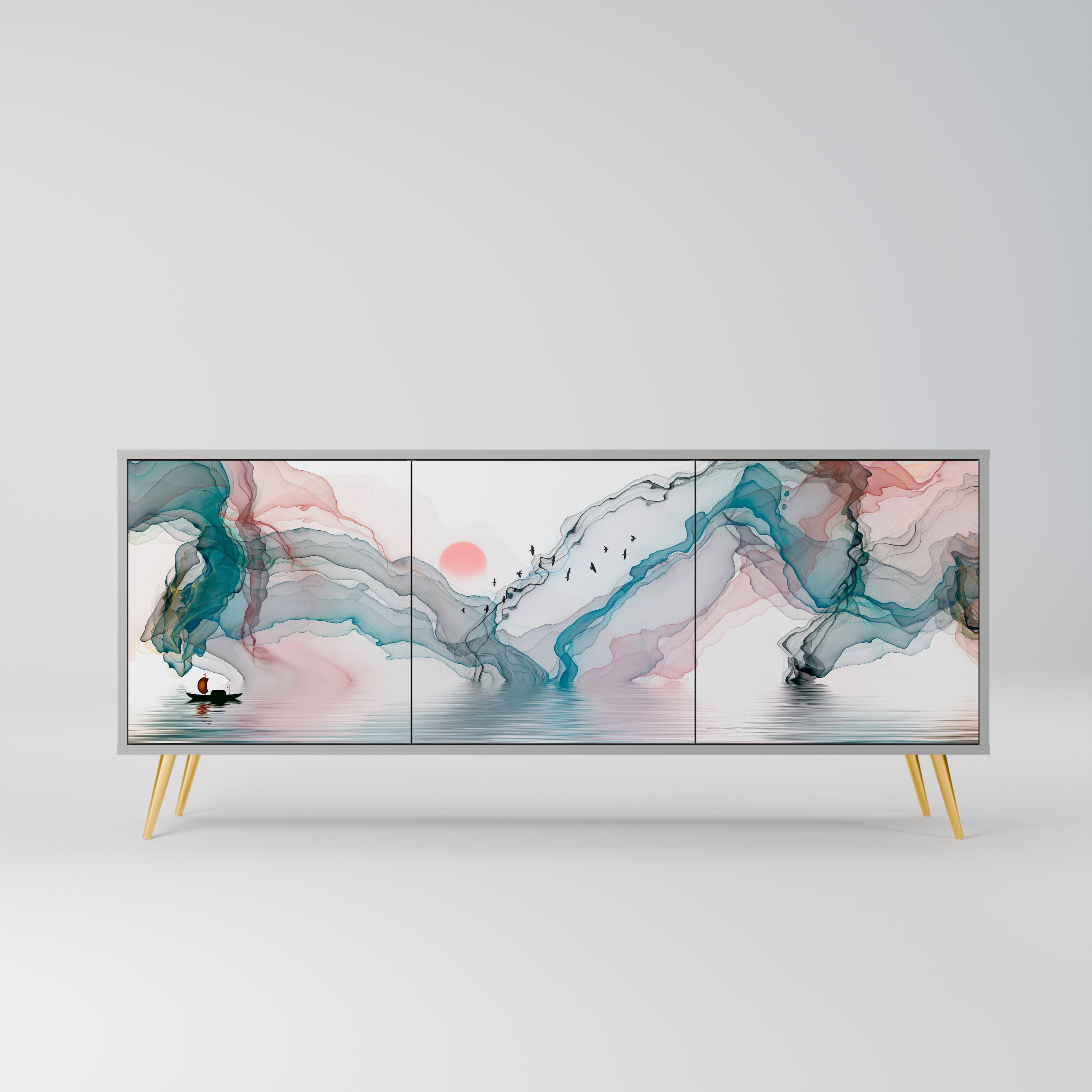 Buffet 3 portes VELVET CROSSING finition grise