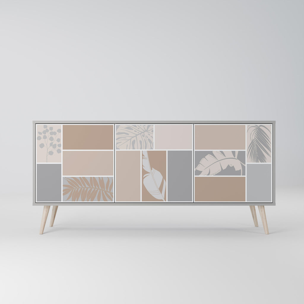 Buffet 3 portes FORMES TROPICALES finition grise