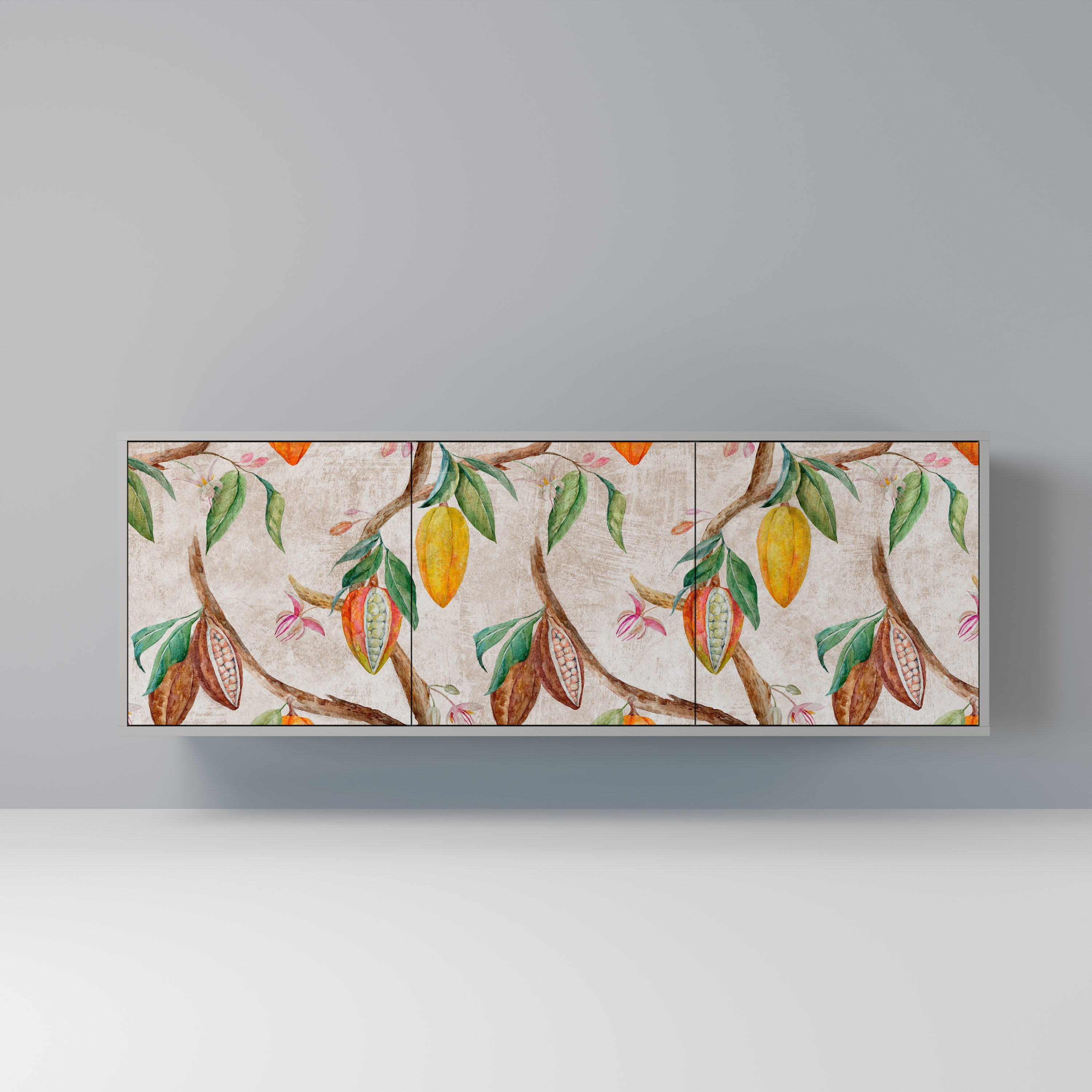 Buffet 3 portes COCOA FRUITS finition grise