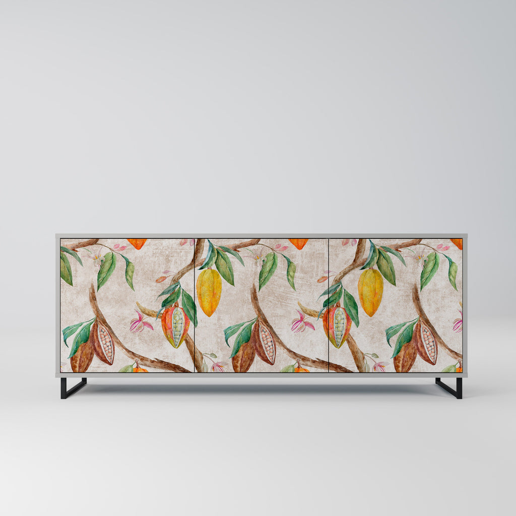 Buffet 3 portes COCOA FRUITS finition grise