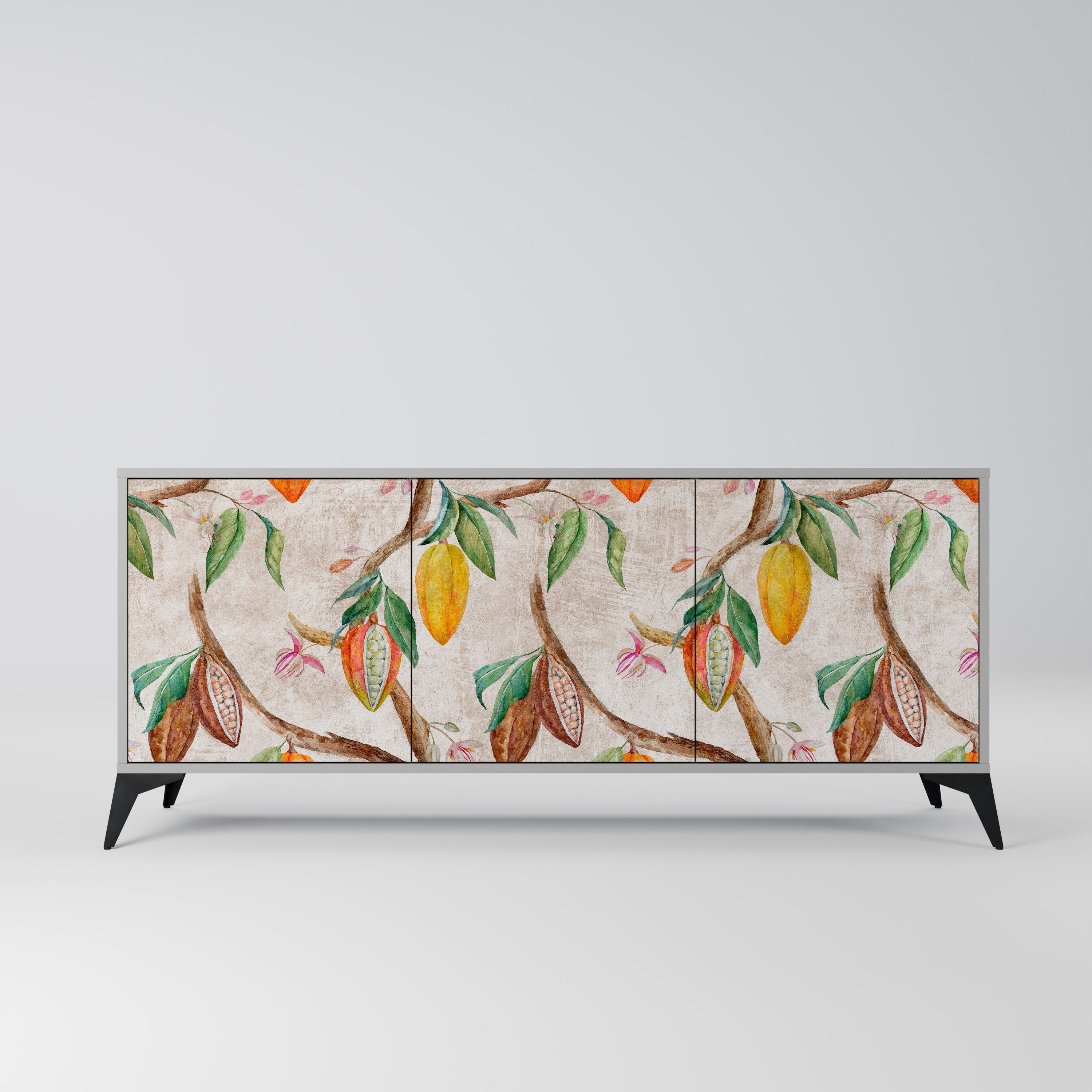 Buffet 3 portes COCOA FRUITS finition grise