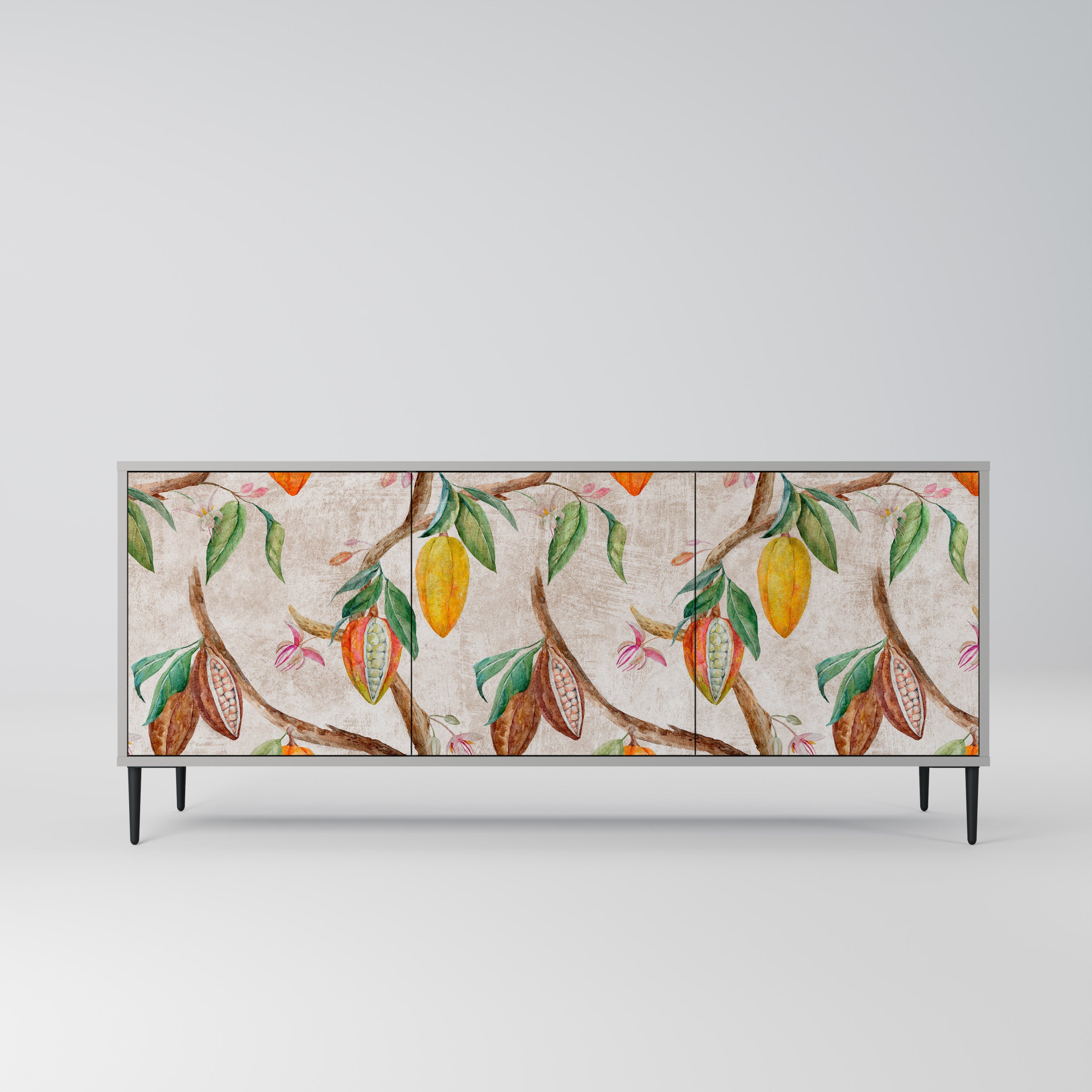 Buffet 3 portes COCOA FRUITS finition grise