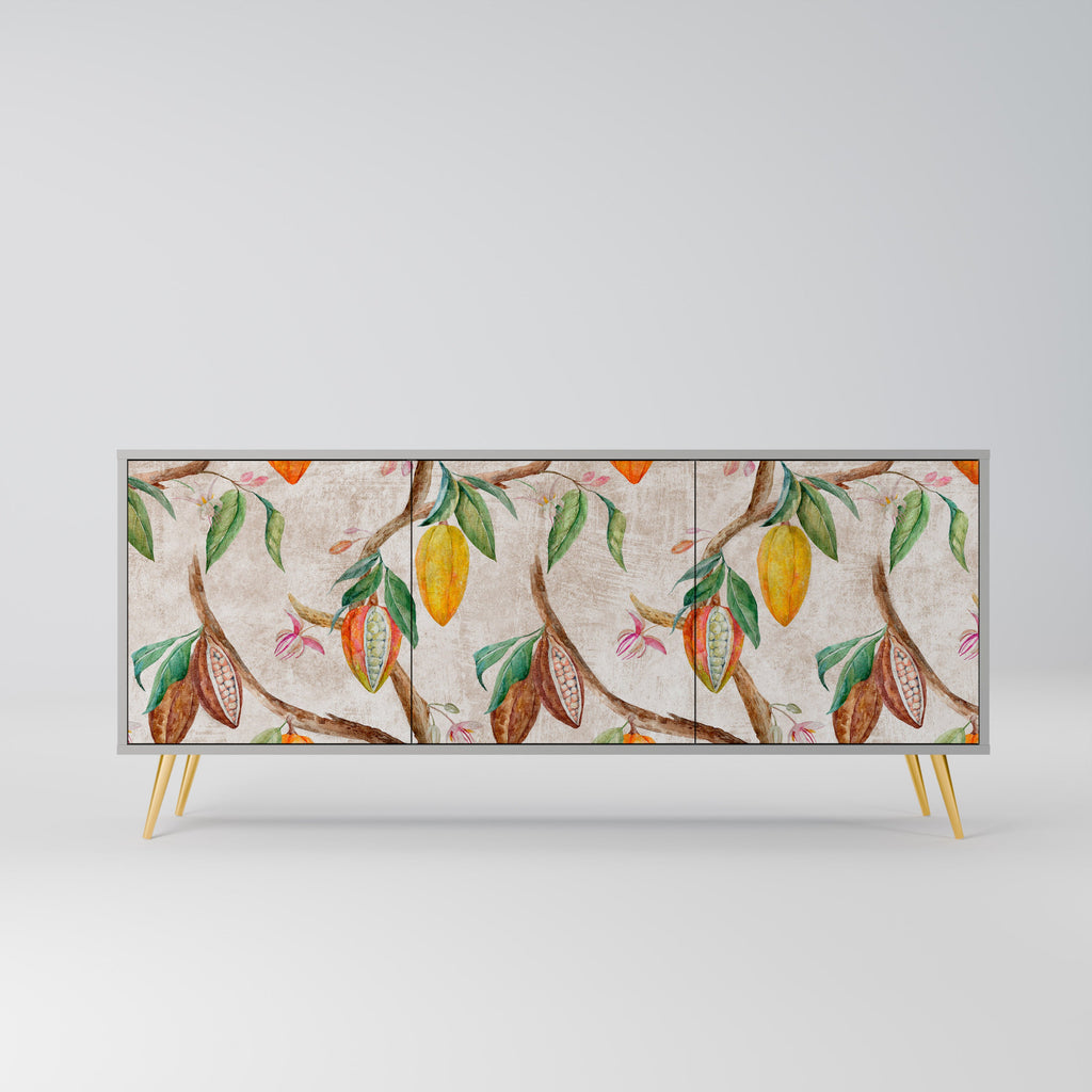 Buffet 3 portes COCOA FRUITS finition grise