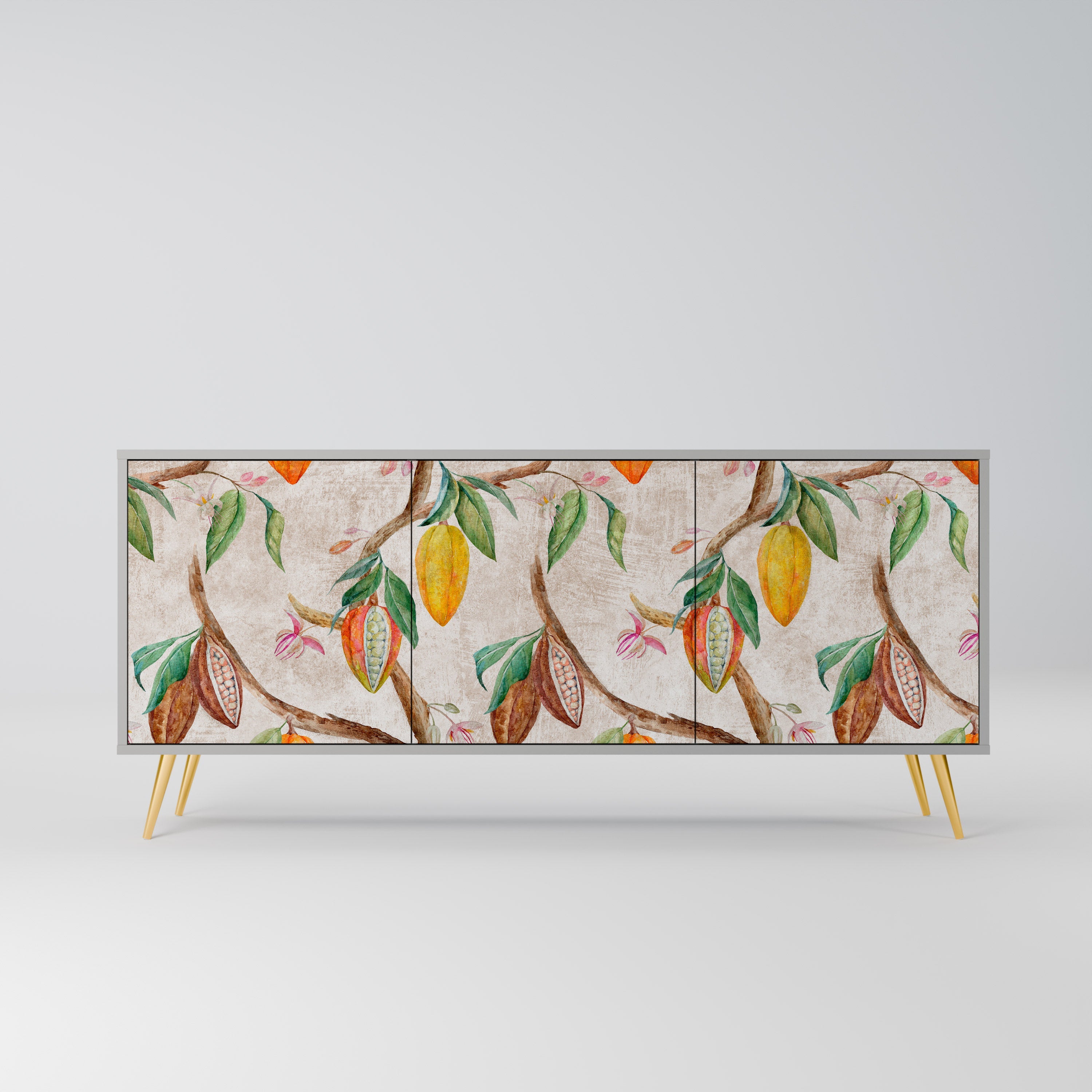 Buffet 3 portes COCOA FRUITS finition grise