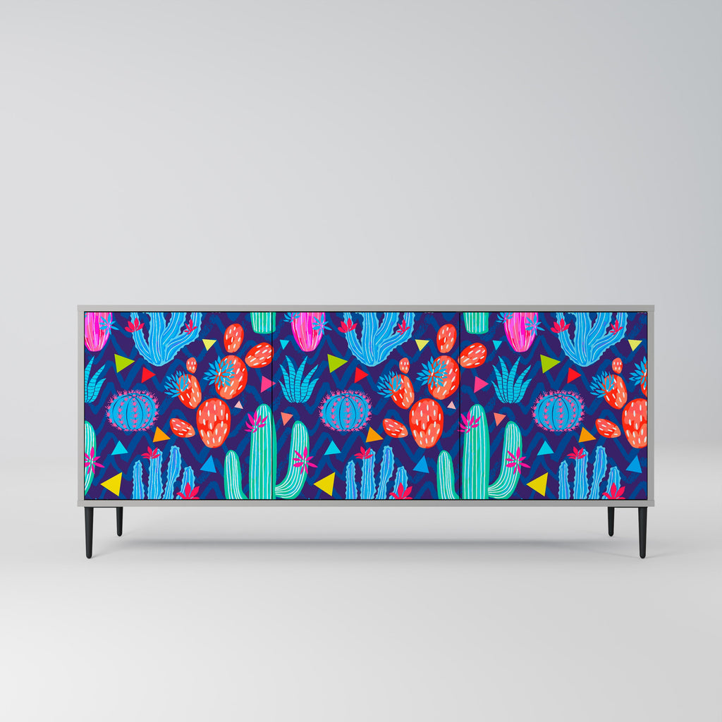 Buffet 3 portes CACTUS VIBES finition grise