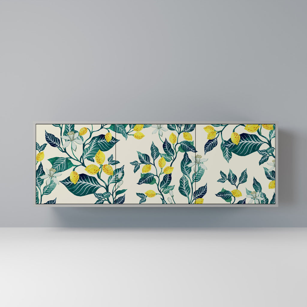 Buffet 3 portes LEMON TREE finition grise