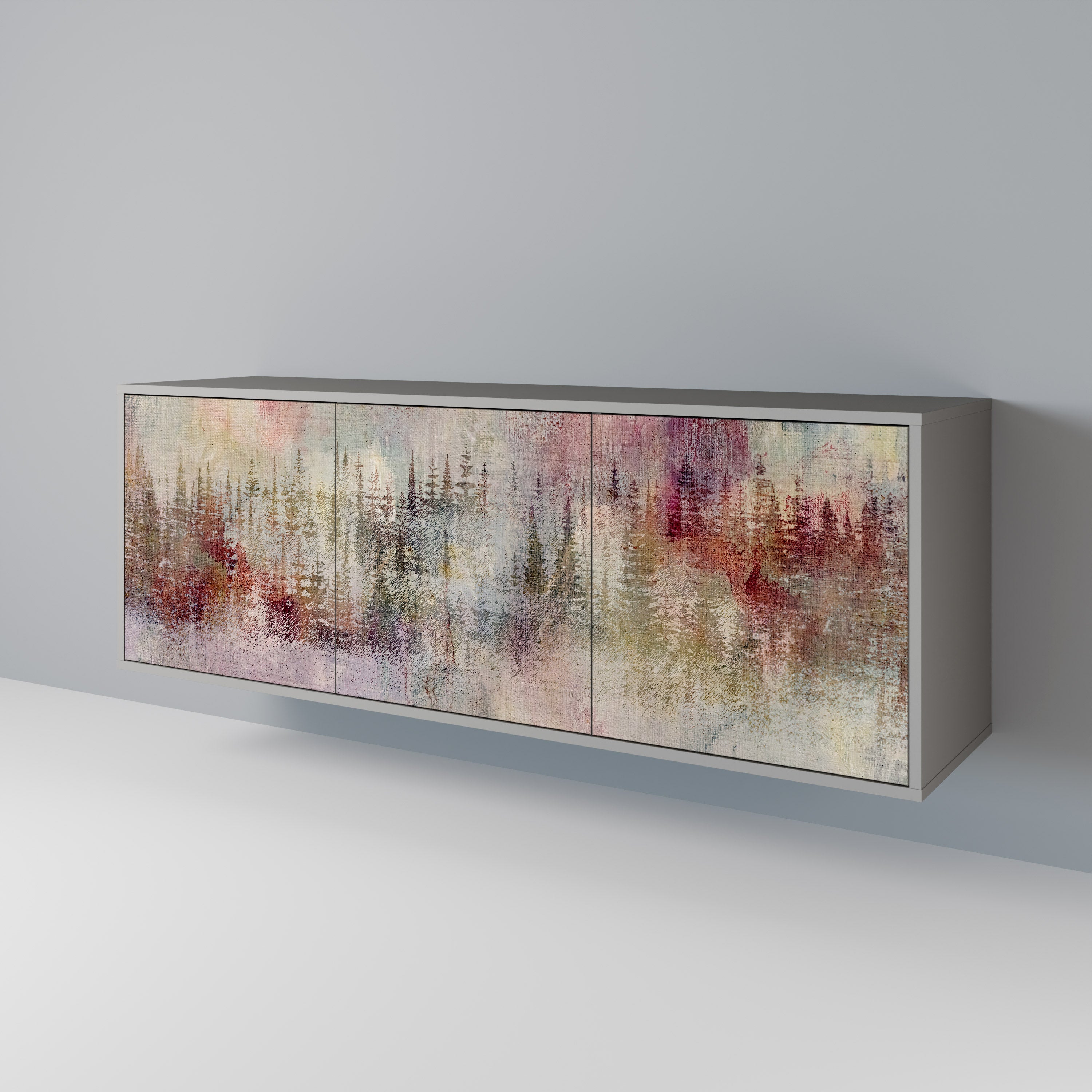 Buffet 3 portes VEILED SUMMIT finition grise