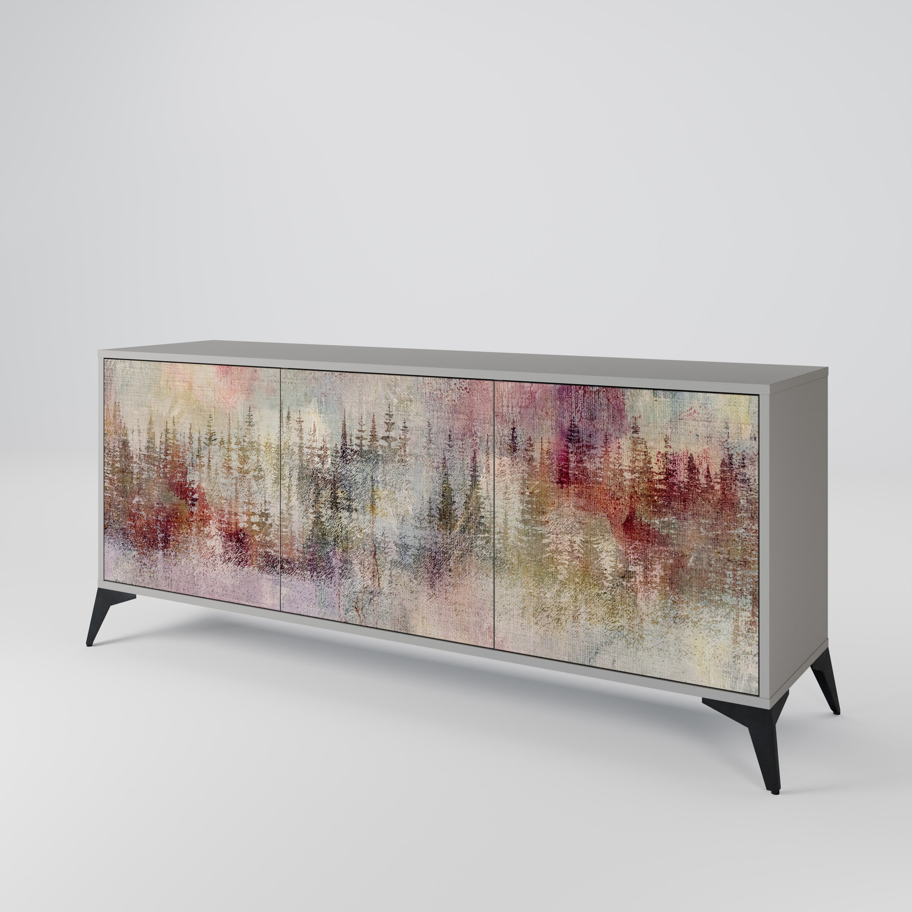 Buffet 3 portes VEILED SUMMIT finition grise