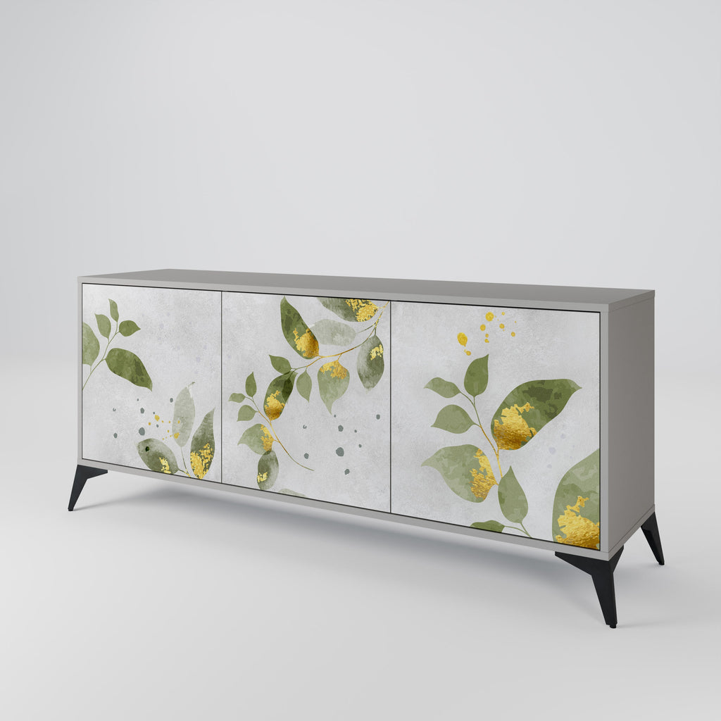 Buffet 3 portes ELEGANT BOTANICS finition grise