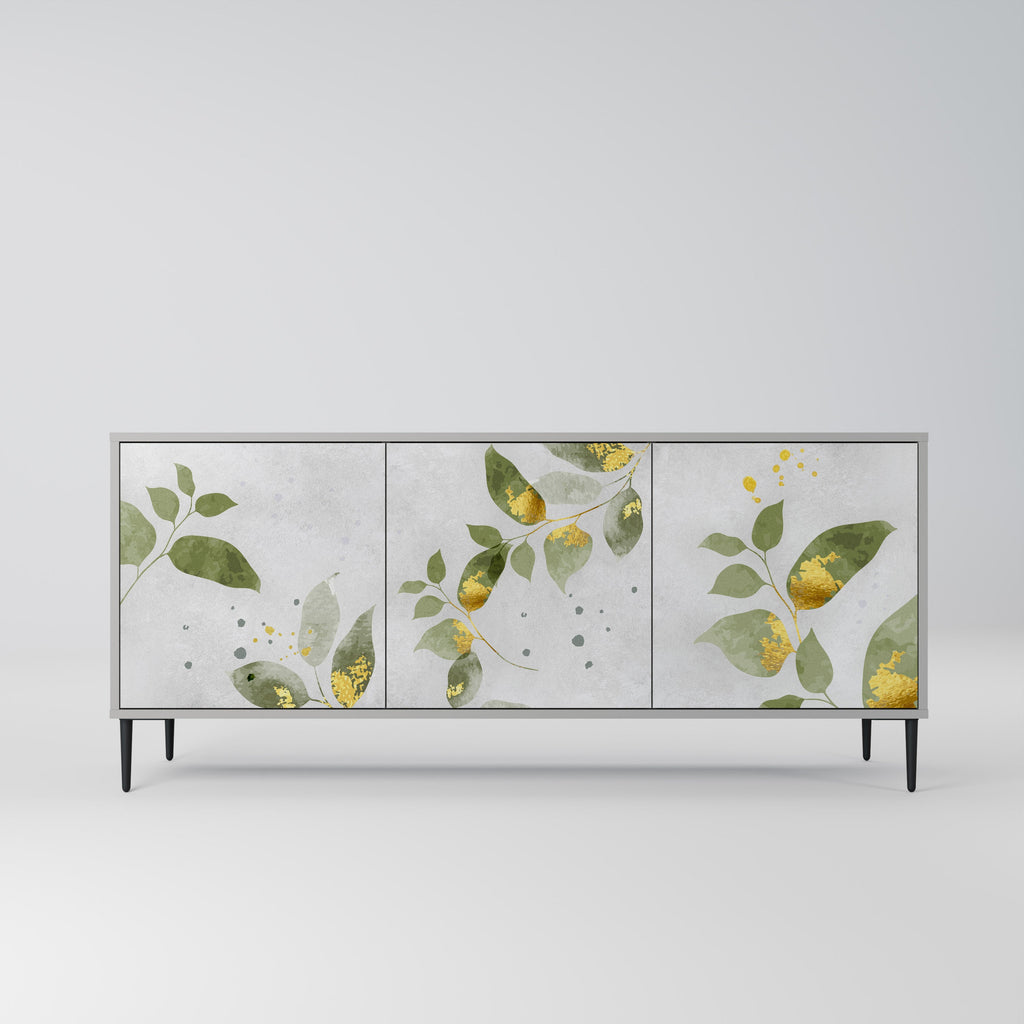 Buffet 3 portes ELEGANT BOTANICS finition grise