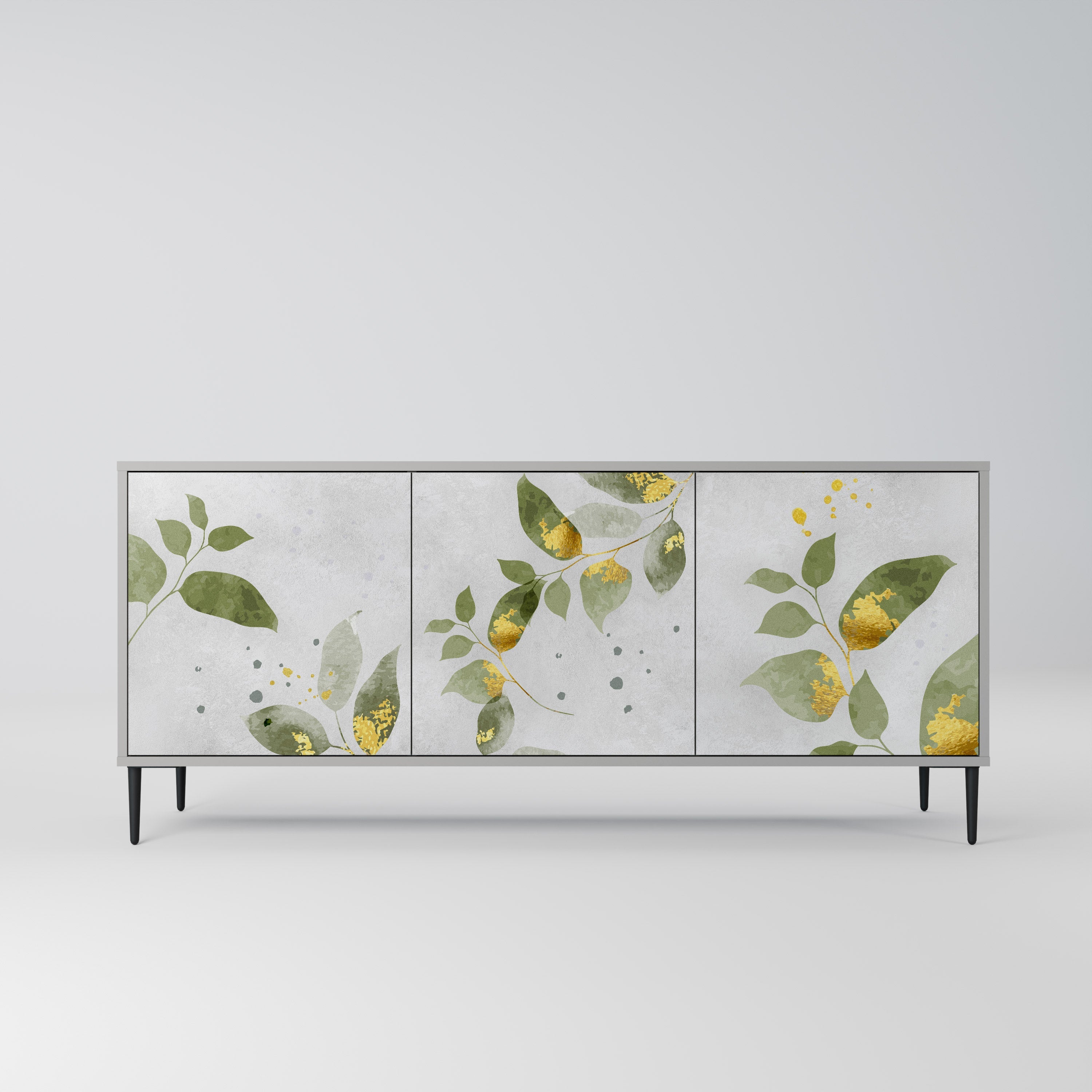 Buffet 3 portes ELEGANT BOTANICS finition grise
