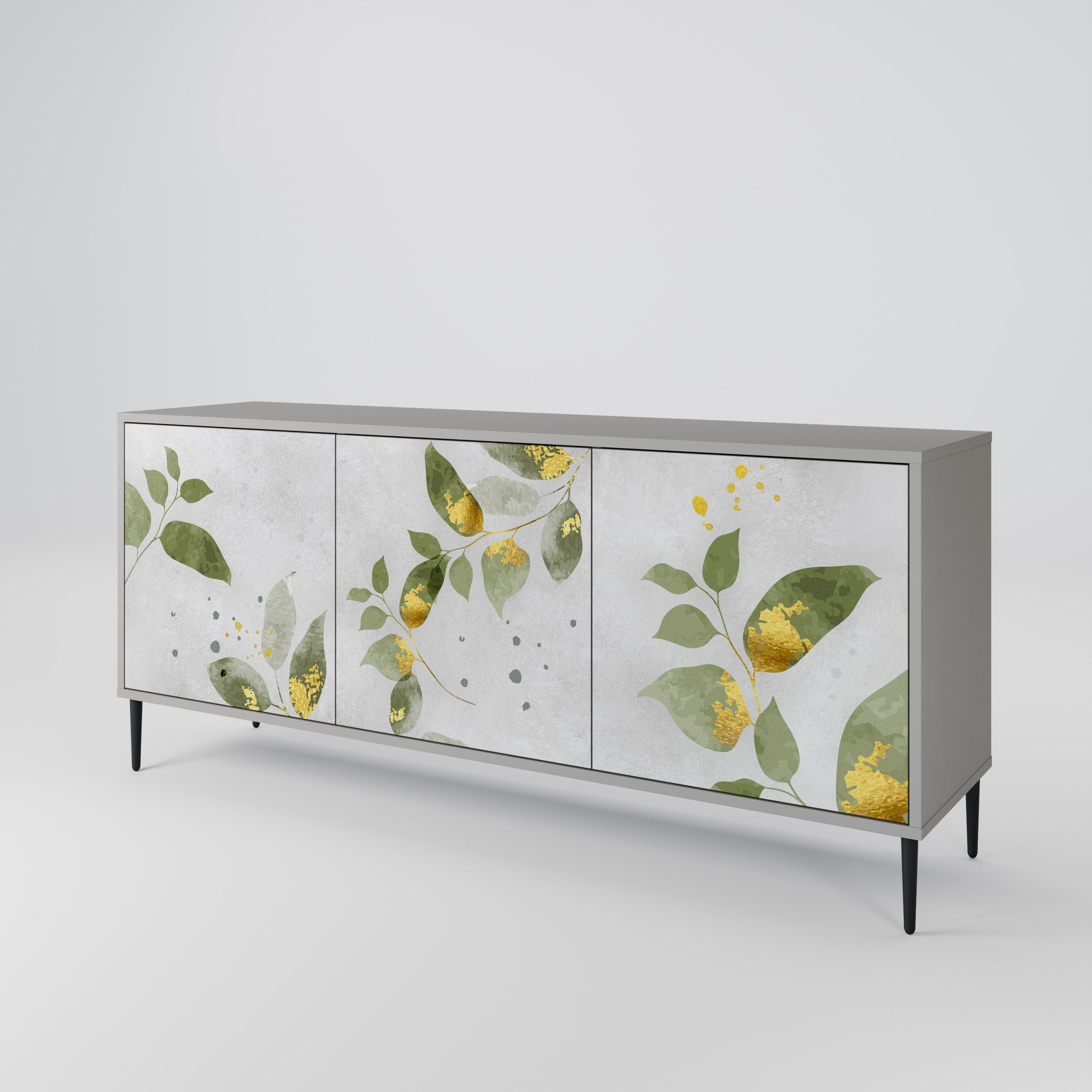 Buffet 3 portes ELEGANT BOTANICS finition grise