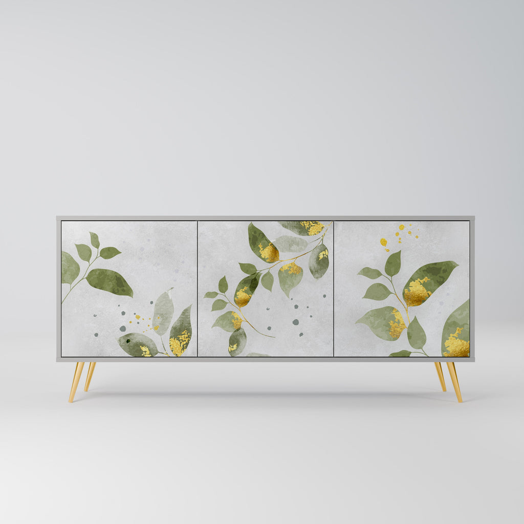 Buffet 3 portes ELEGANT BOTANICS finition grise