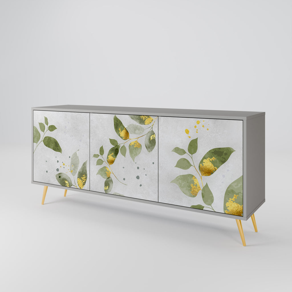 Buffet 3 portes ELEGANT BOTANICS finition grise