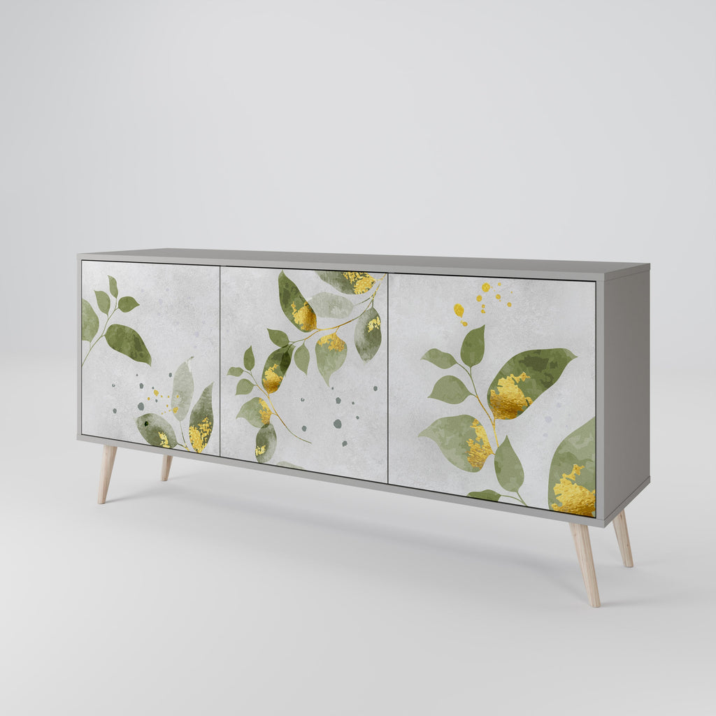 Buffet 3 portes ELEGANT BOTANICS finition grise