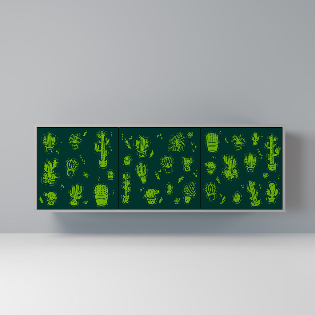 Buffet 3 portes DESERT GREEN finition grise