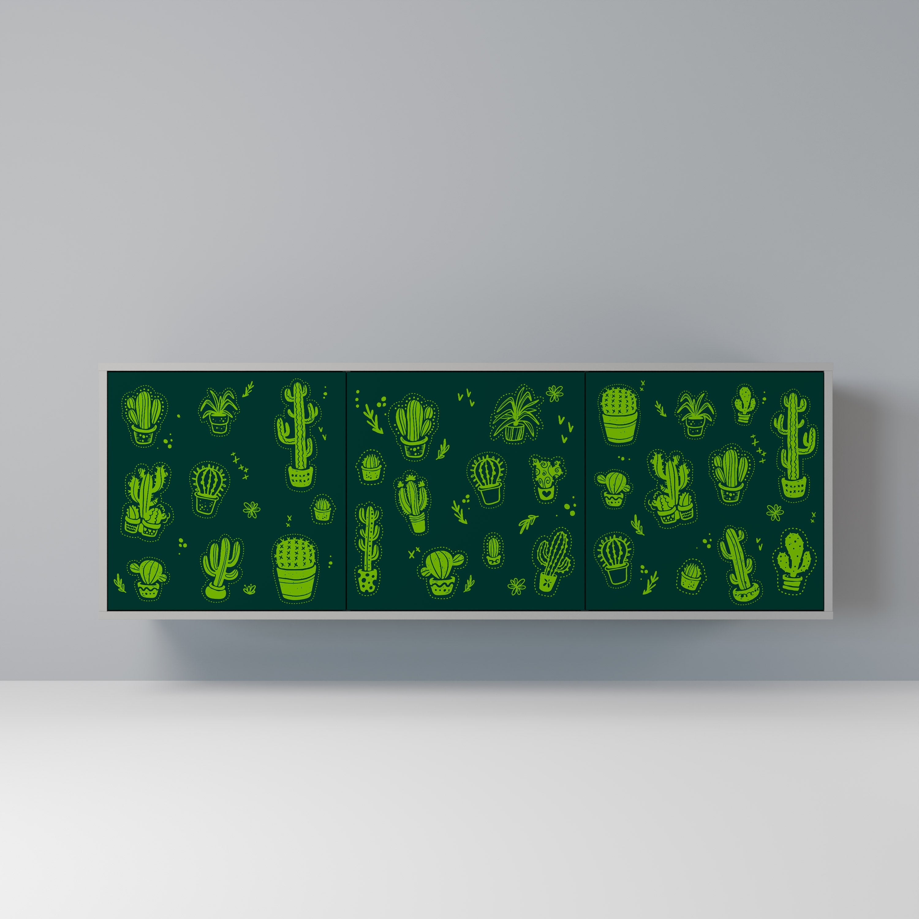 Buffet 3 portes DESERT GREEN finition grise