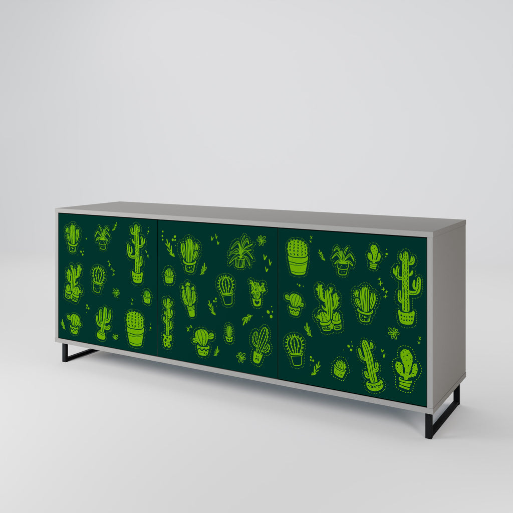 Buffet 3 portes DESERT GREEN finition grise